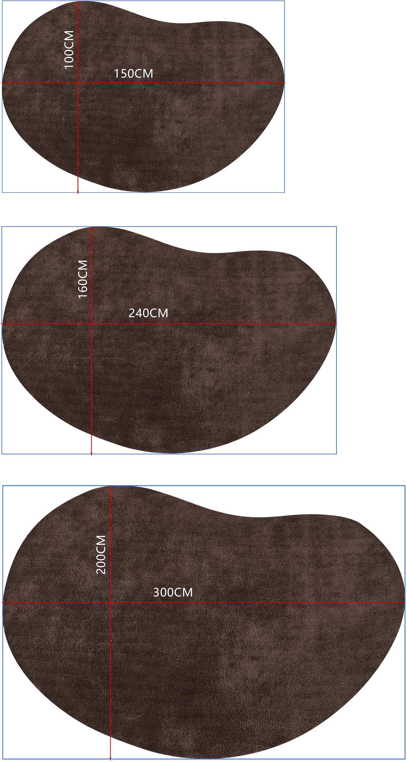 LeGer Home by Lena Gercke Hochflor-Teppich »Halrum, einfarbig, besondere Form, modern« U-förmig 25 mm Höhe organische Form, bean shape, kuschelig, Wohnzimmer, Schlafzimmer
