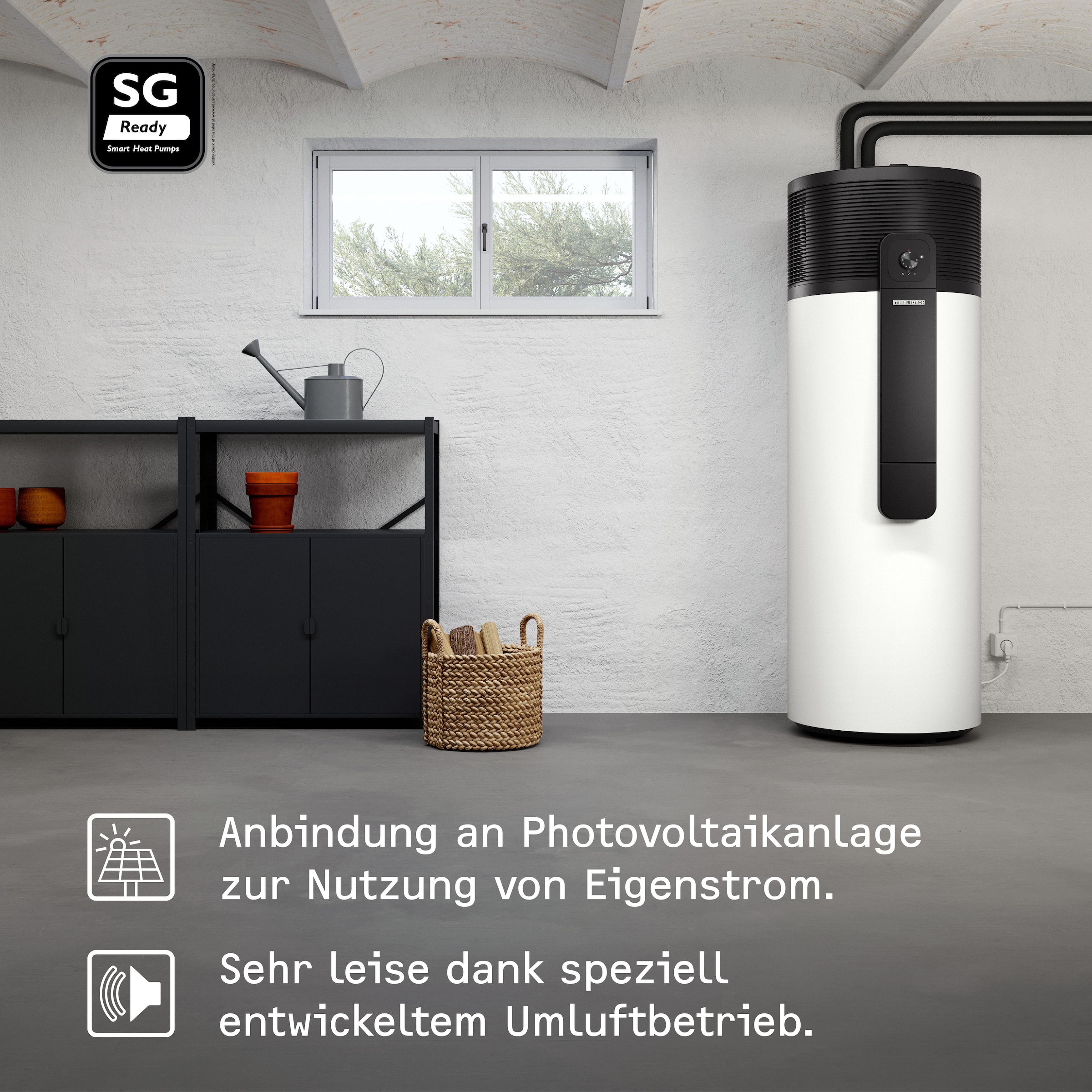 STIEBEL ELTRON Warmwasser-Wärmepumpe »WWK-I 300 Plus«, App-Bedienung, 300 l, Schnittstelle für Photovoltaik-Anlagen