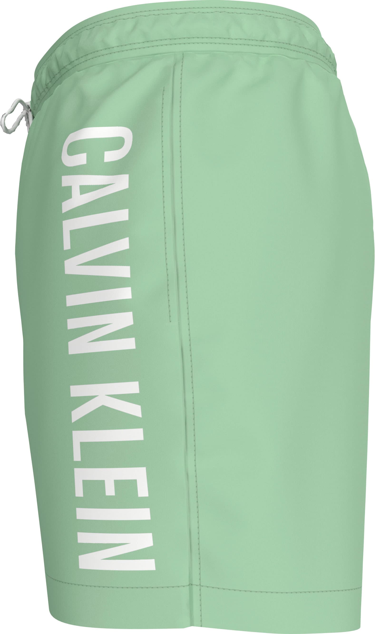 Calvin Klein Swimwear Badeshorts »MEDIUM DRAWSTRING«, mit kontrastfarbenem Logo-Schrifztug am Bein