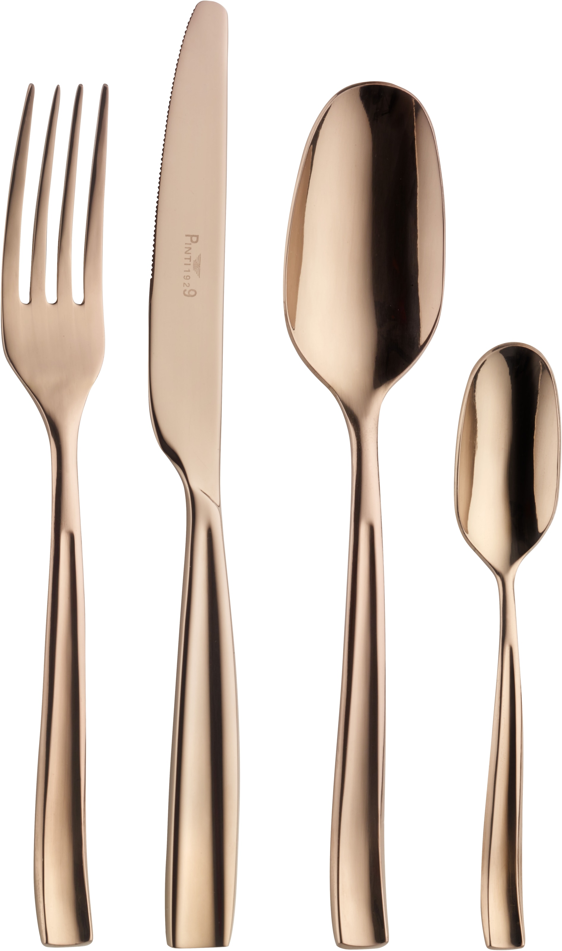 PINTINOX Besteck-Set »Infinito Treasure Bronze«, (Set, 30 tlg.), Optik Glänzend PVD Beschichtung