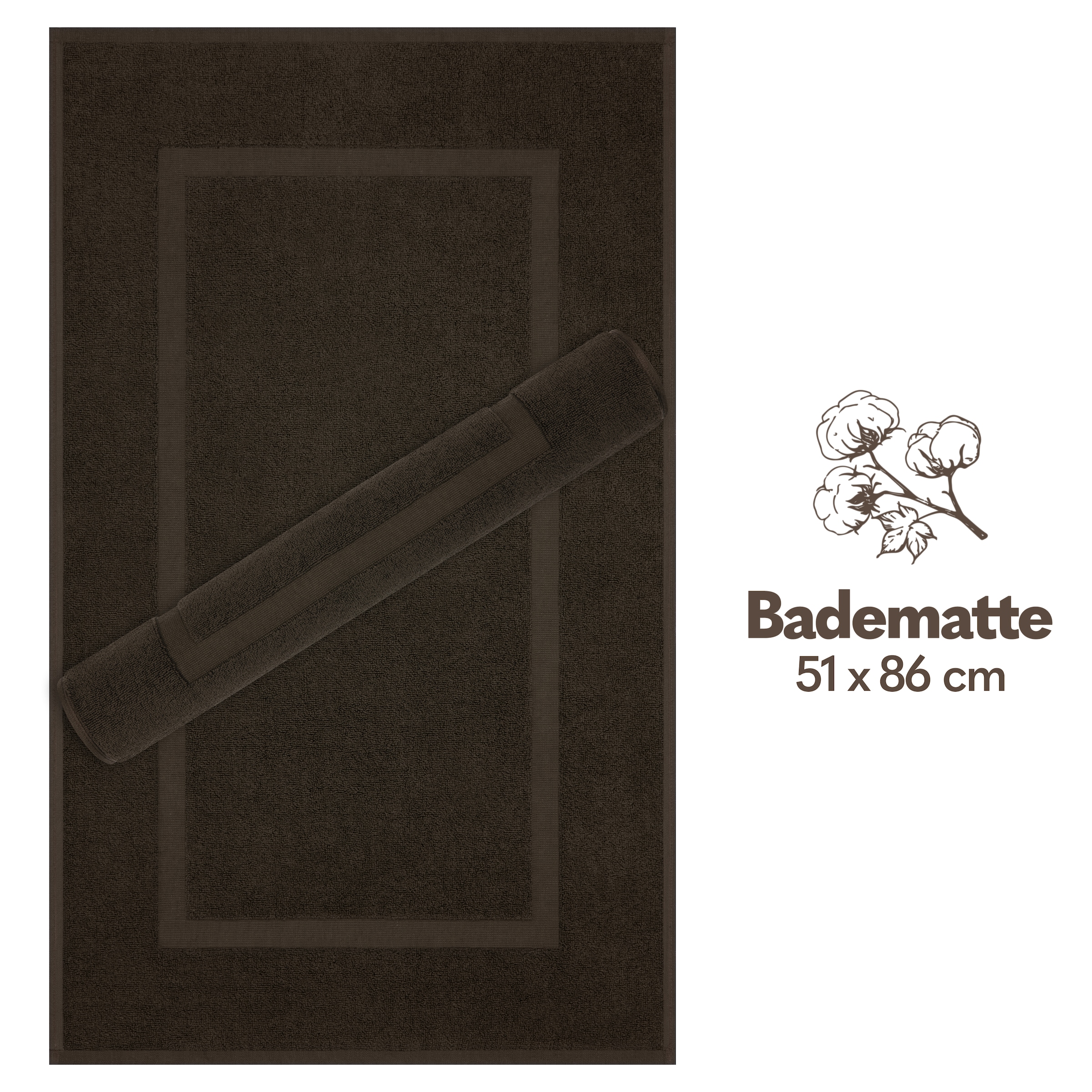HAMMETEX Badematte »Hotelmatte, Duschvorleger«, rutschhemmend beschichtet, beidseitig nutzbar, 2-teiliges Set, einfarbig, 100% Baumwolle