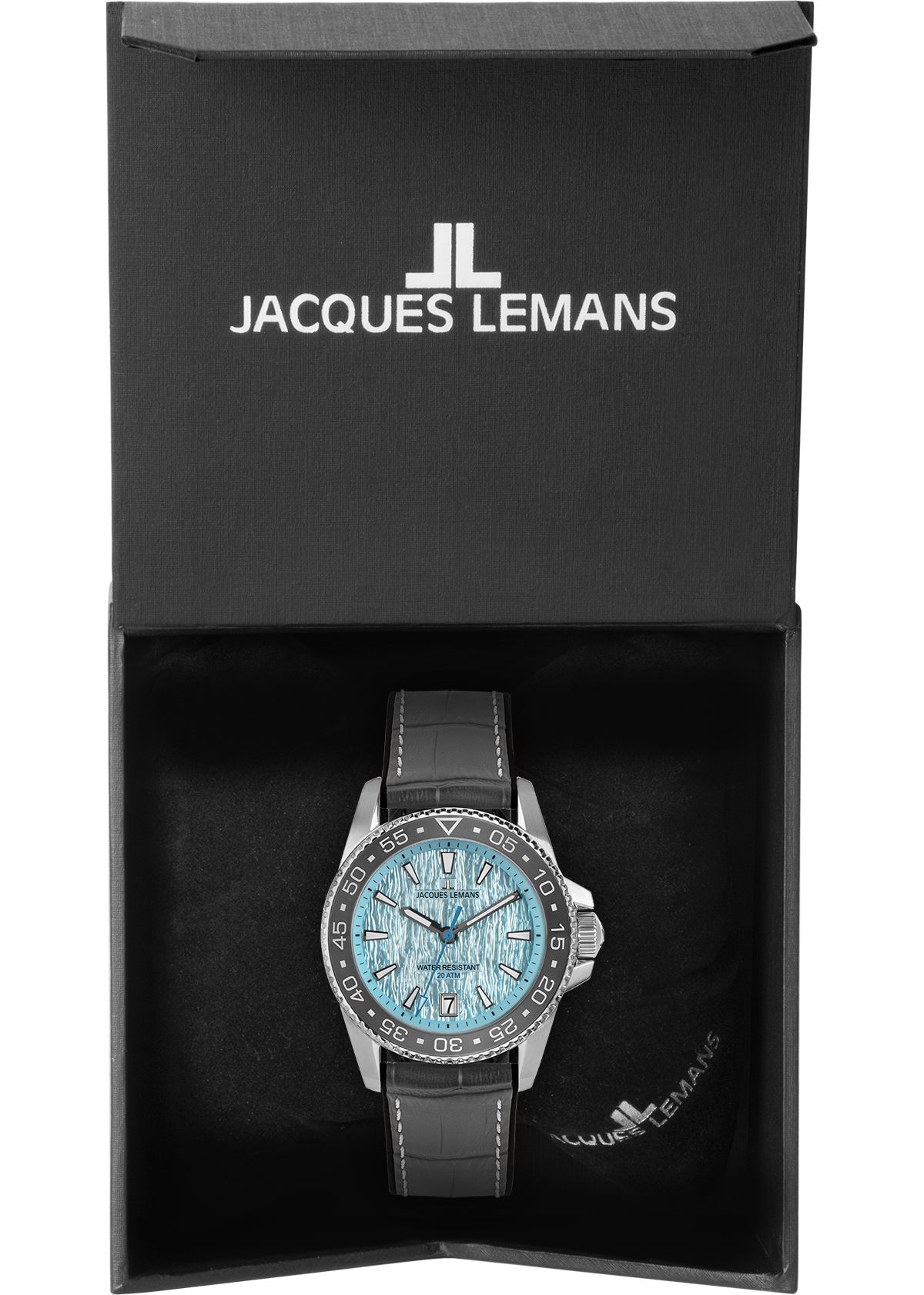 Jacques Lemans Quarzuhr »Liverpool Diver«, Armbanduhr, Herrenuhr, Lederarmband, analog, Tag