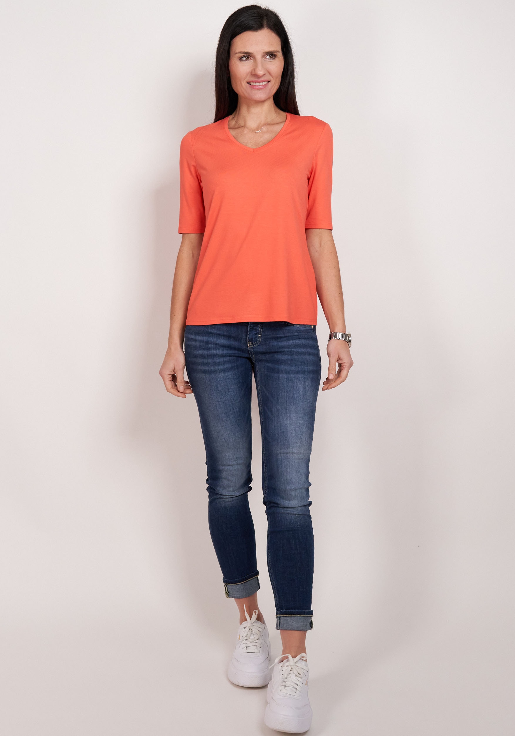 Seidel Moden V-Shirt mit Halbarm aus softem Material, MADE IN GERMANY