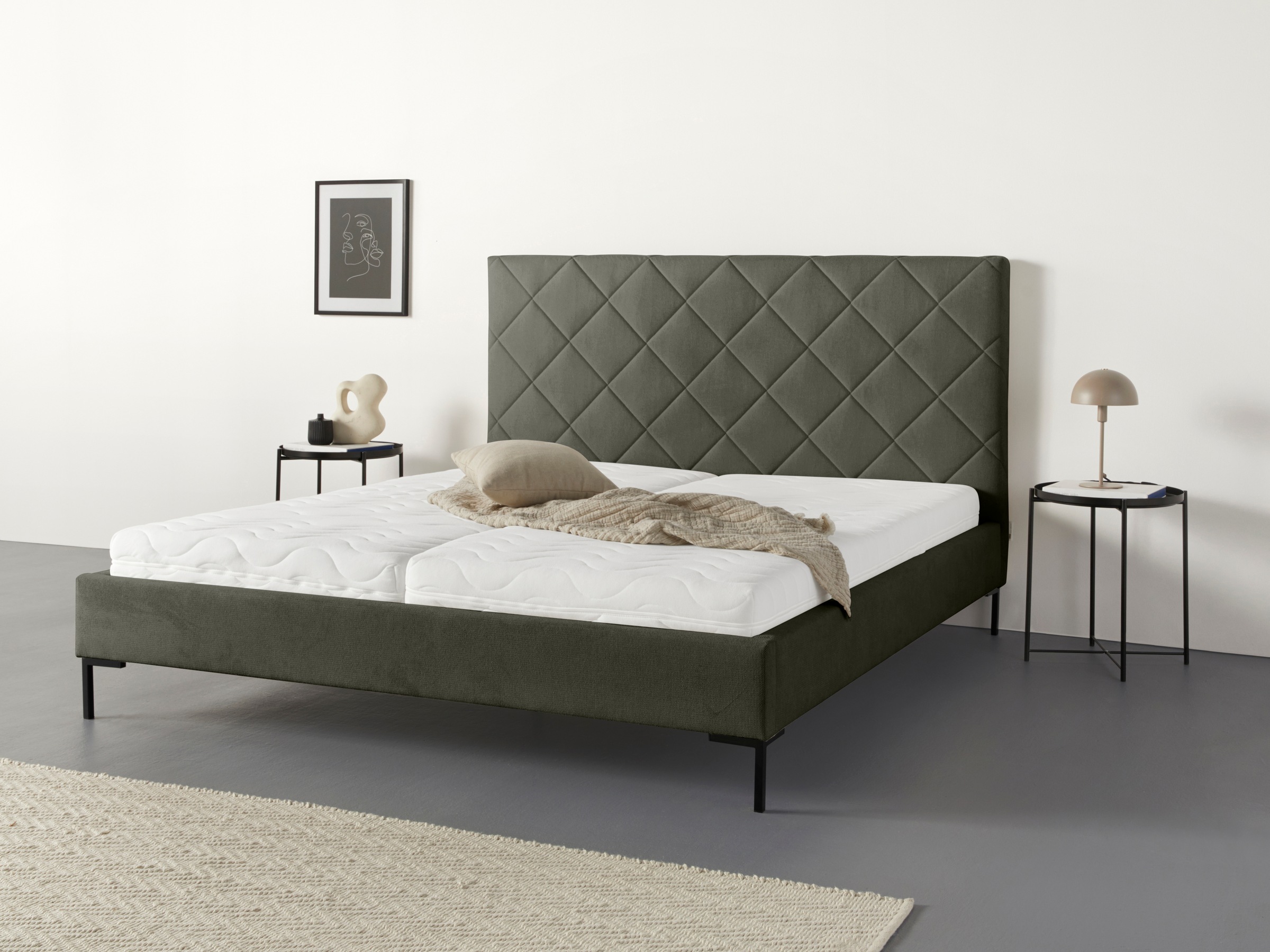 Guido Maria Kretschmer Home&Living Polsterbett »Charlott«, Modernes Polsterbett mit oder ohne Lattenrost