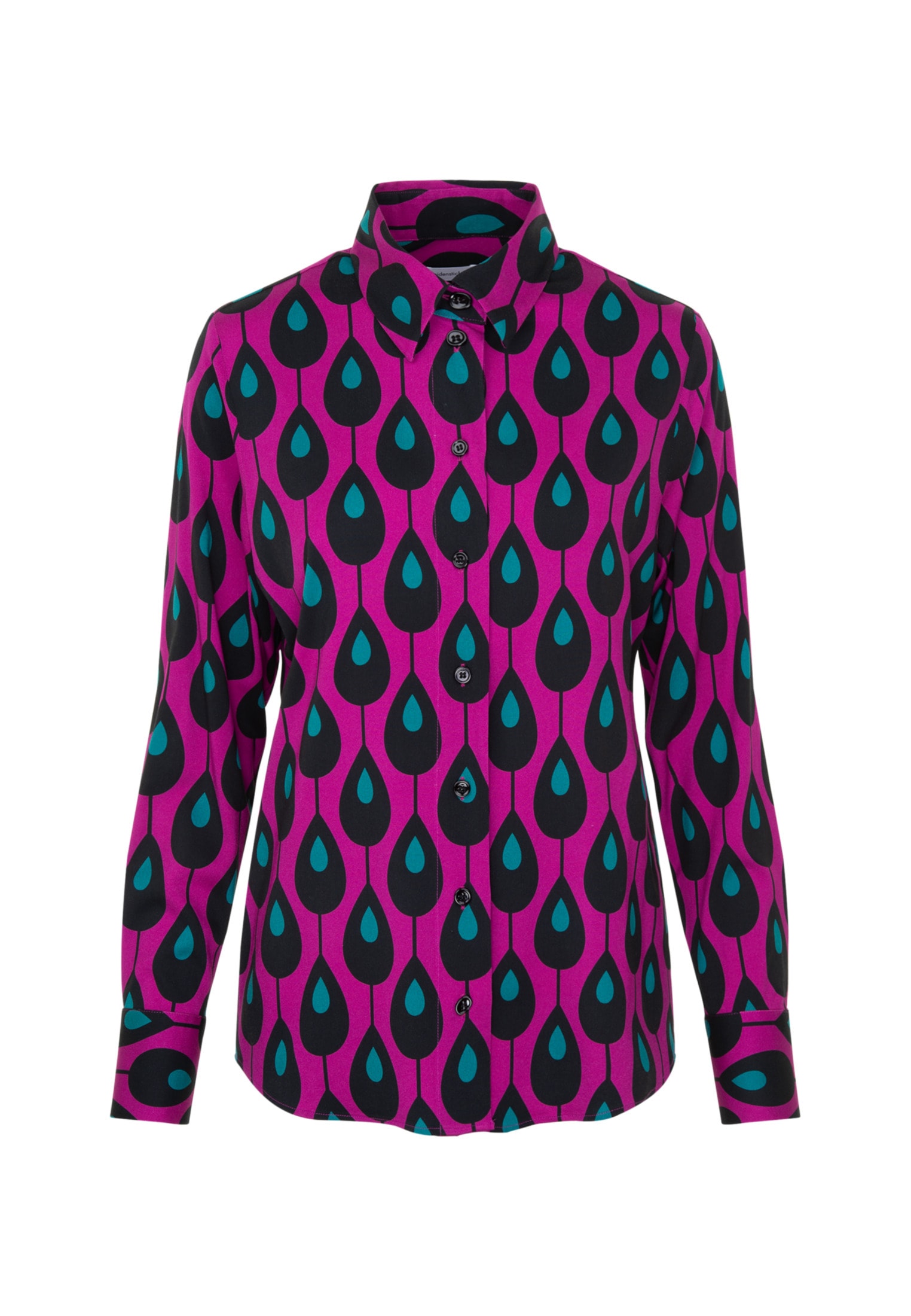 seidensticker Hemdbluse »Schwarze Rose«, Langarm Kragen Druck