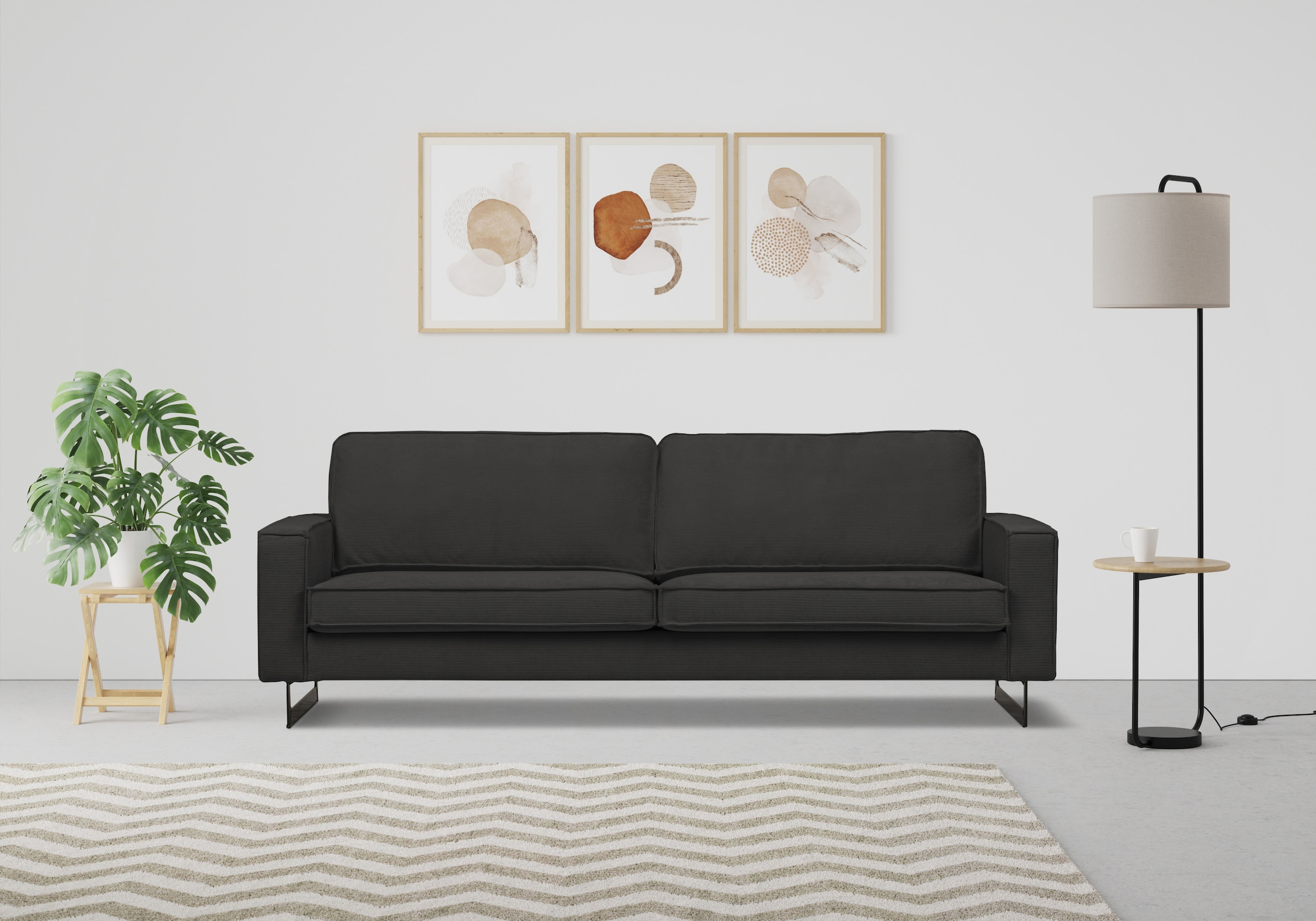 PLACES OF STYLE 2-Sitzer "Pinto, 166 cm, Cord, Chenille, Lederoptik" mit Ke günstig online kaufen