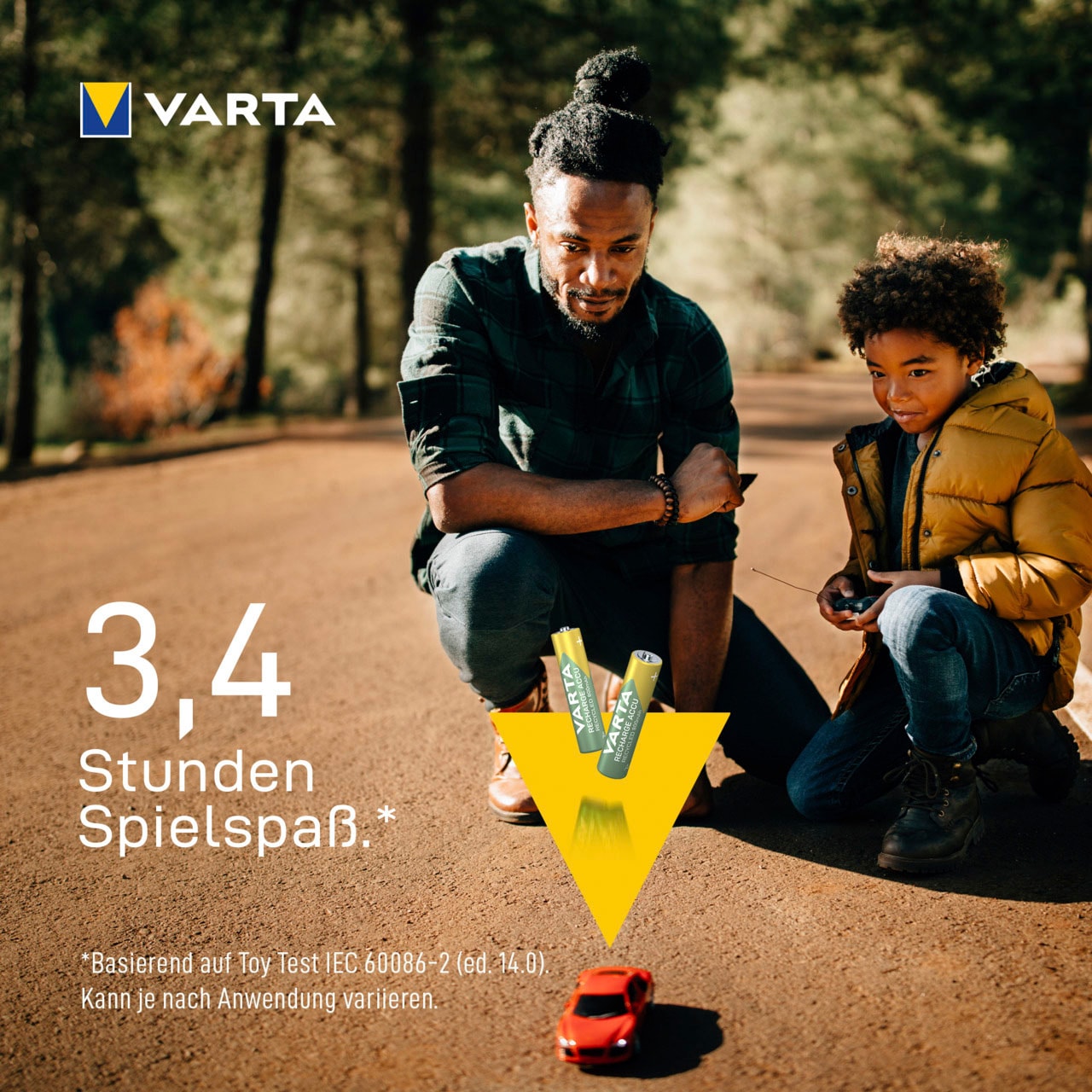 VARTA Akku »wiederauflaudbarer« Micro 800 mAh 1,2 VARTA Recharge Accu Recycled wiederaufladbar,