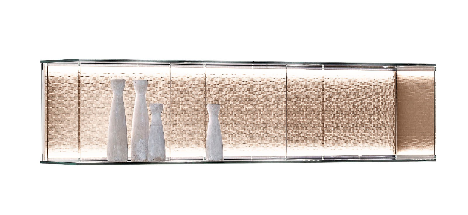 LEONARDO Regal »AUREA« mit Pailletten-Akzent, wahlweise mit Beleuchtung Lack palazzo/Paillette palazzo