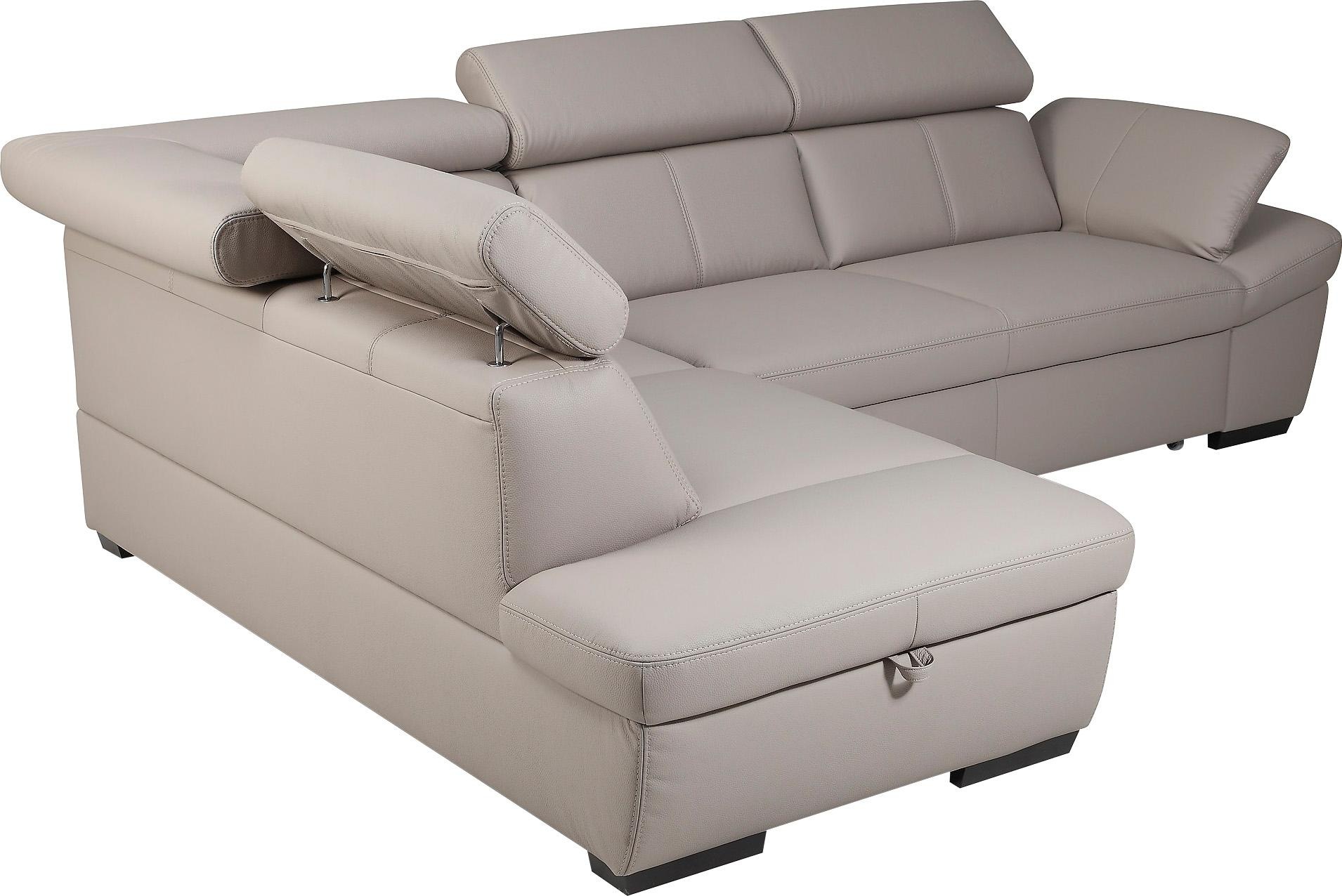 exxpo - sofa fashion Ecksofa »Salerno, klassisch modernes Funktionssofa, hoher Sitzkomfort, L-Form«, inkl. Kopf- und Armteilverstellung, wahlweise mit Bettfunktion