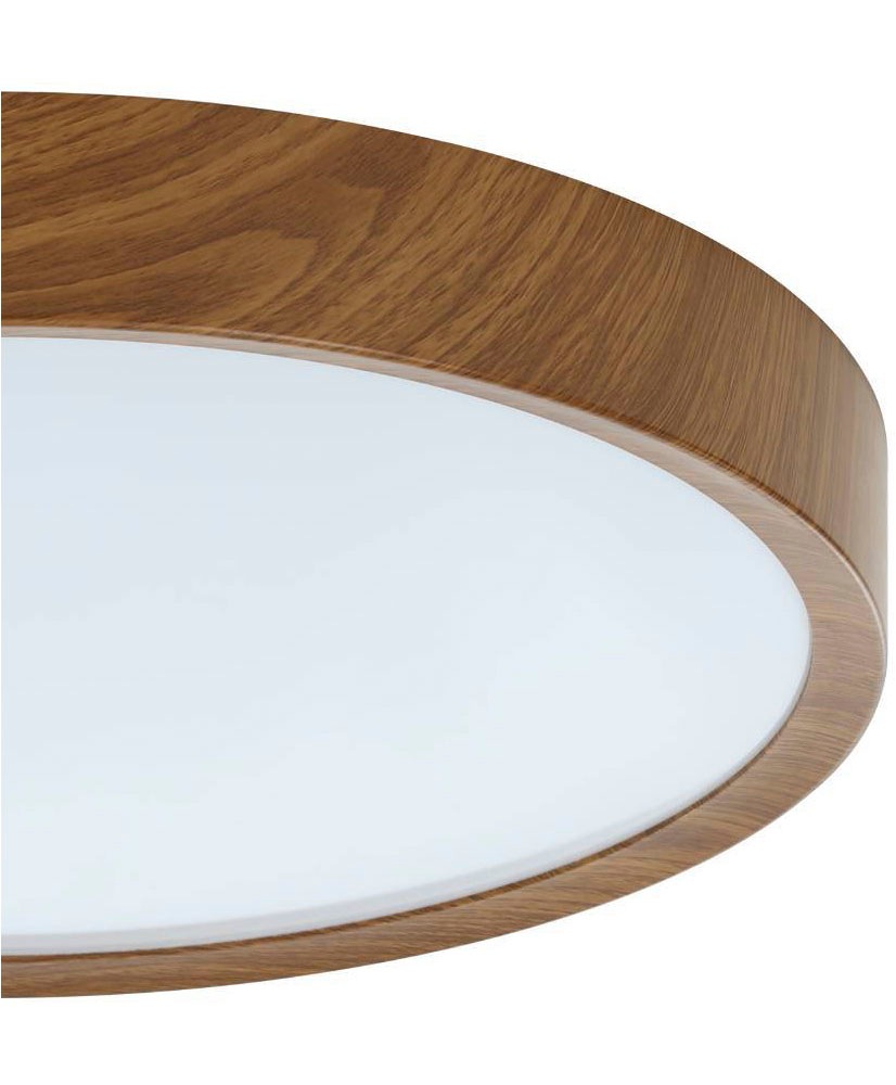 EGLO Deckenleuchte »MUSURITA«, 6 flammig, Leuchtmittel LED-Modul | LED wechselbar, Deckenlampe, Wohnzimmer, Stahl, Kunststoff, Holz-Optik, Weiß, Ø44 cm