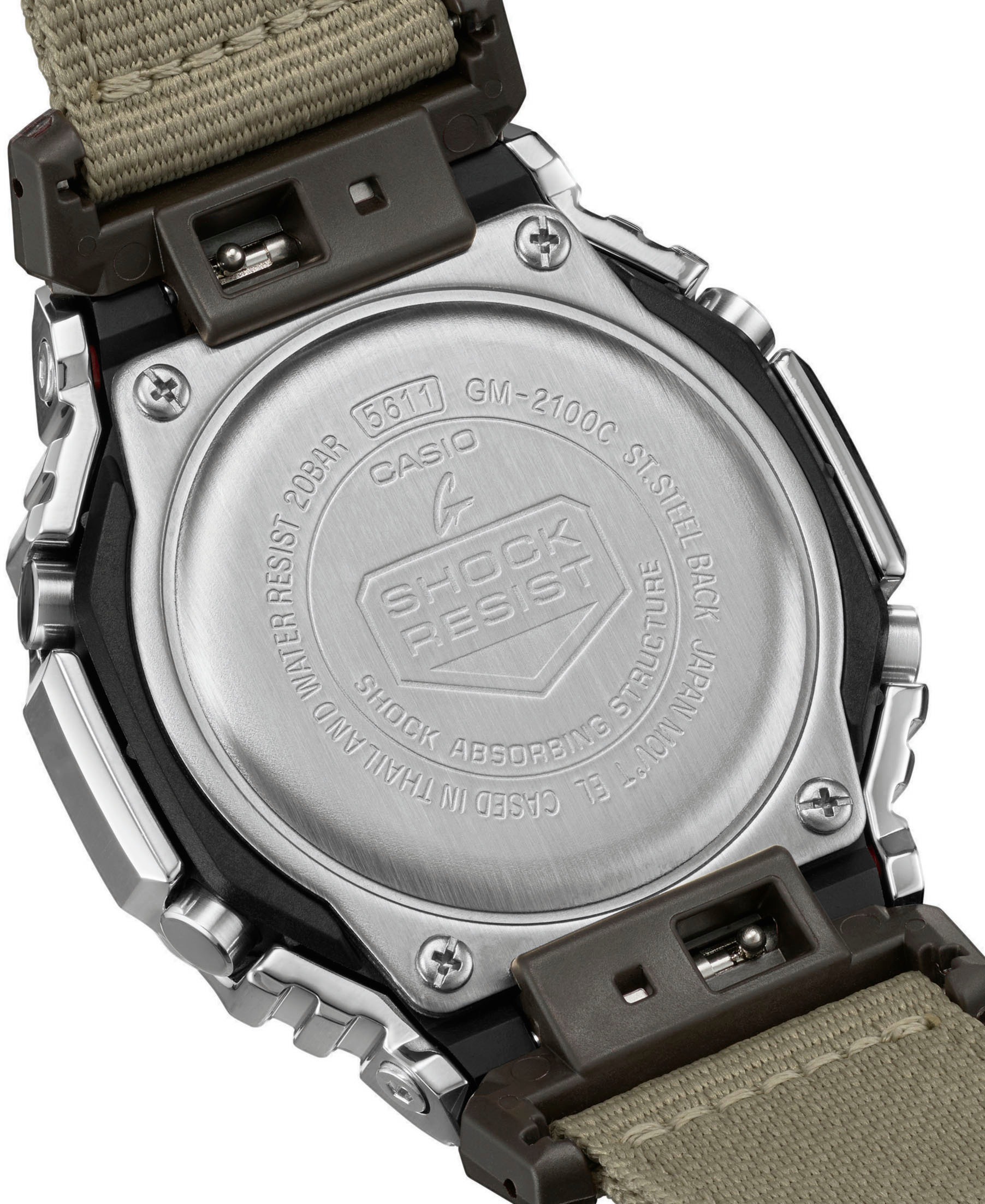 CASIO G-SHOCK Chronograph, Quarzuhr,Armbanduhr,Herrenuhr,digital, bis 20bar wasserd.Textilarmband