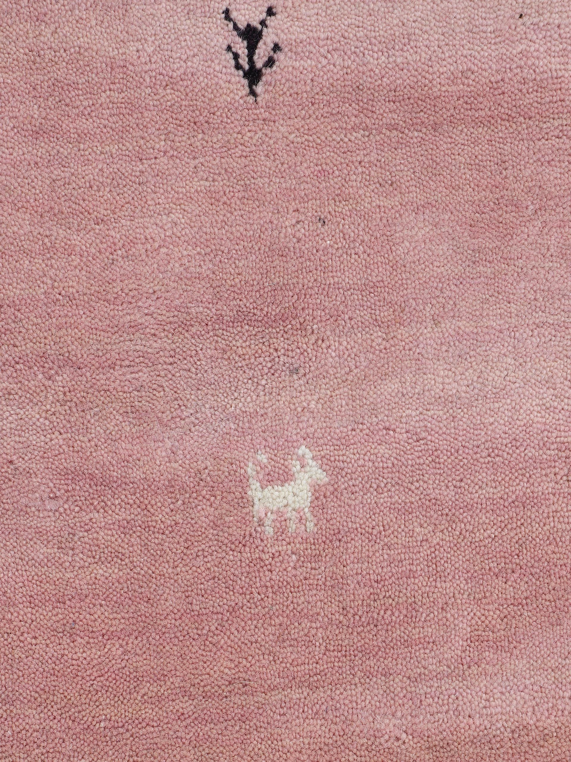 carpetfine Wollteppich »Gabbeh-Uni«, quadratisch, 15 mm Höhe, reine Wolle, handgewebt, Gabbeh Loom Tiermotiv, Sonderform Quadrat