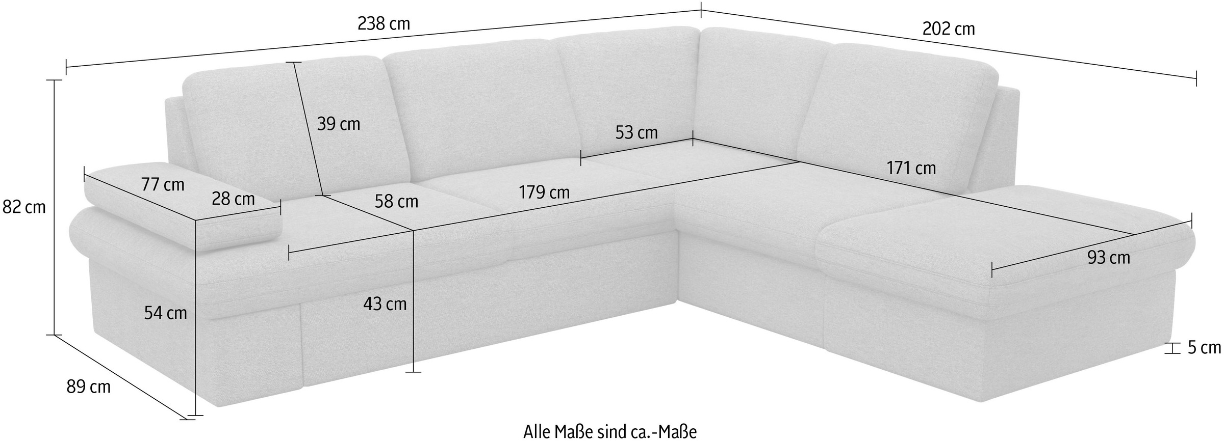 sit&more Ecksofa »Moreno«, mit Armteilverstellung,wahlweise mit Bettfunktion