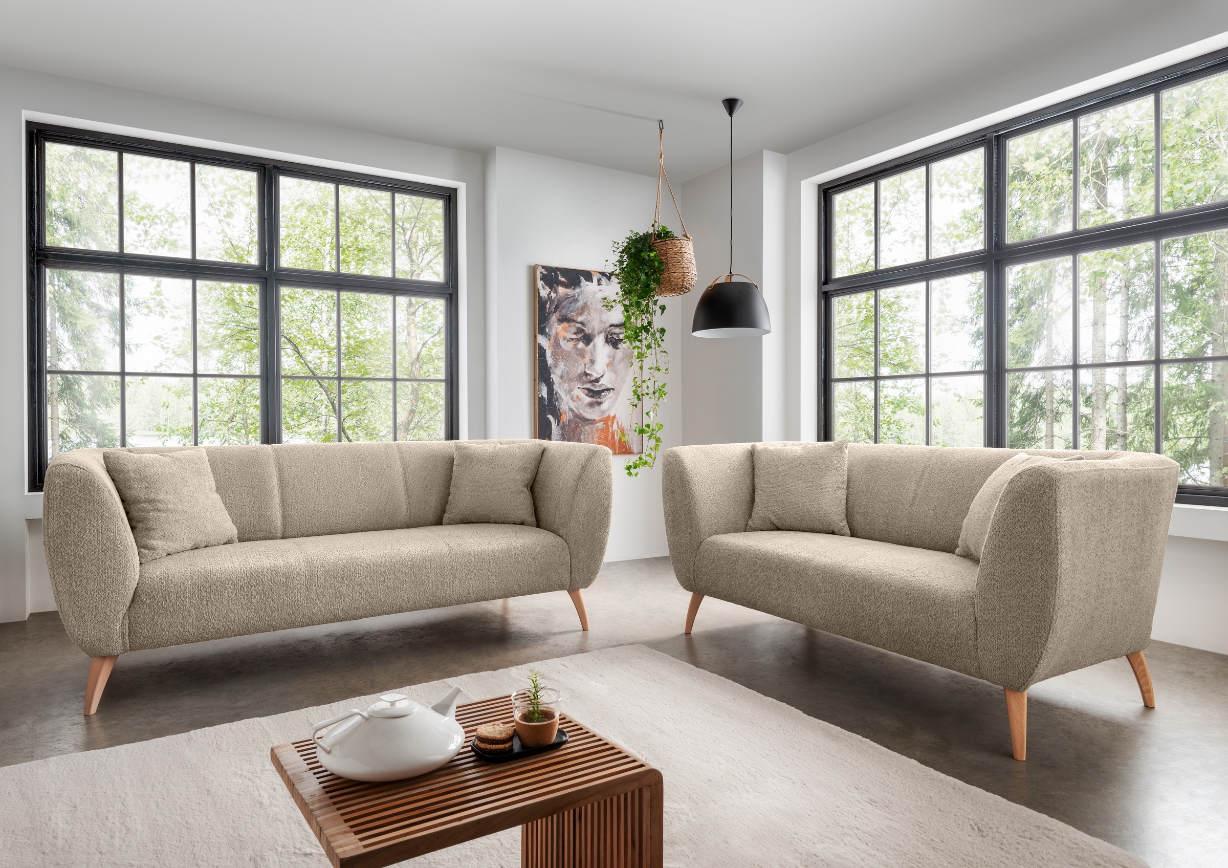 Home affaire Polstergarnitur »Colori« Set, 3-Sitzer und 2-Sitzer, 2 Stk. tl günstig online kaufen