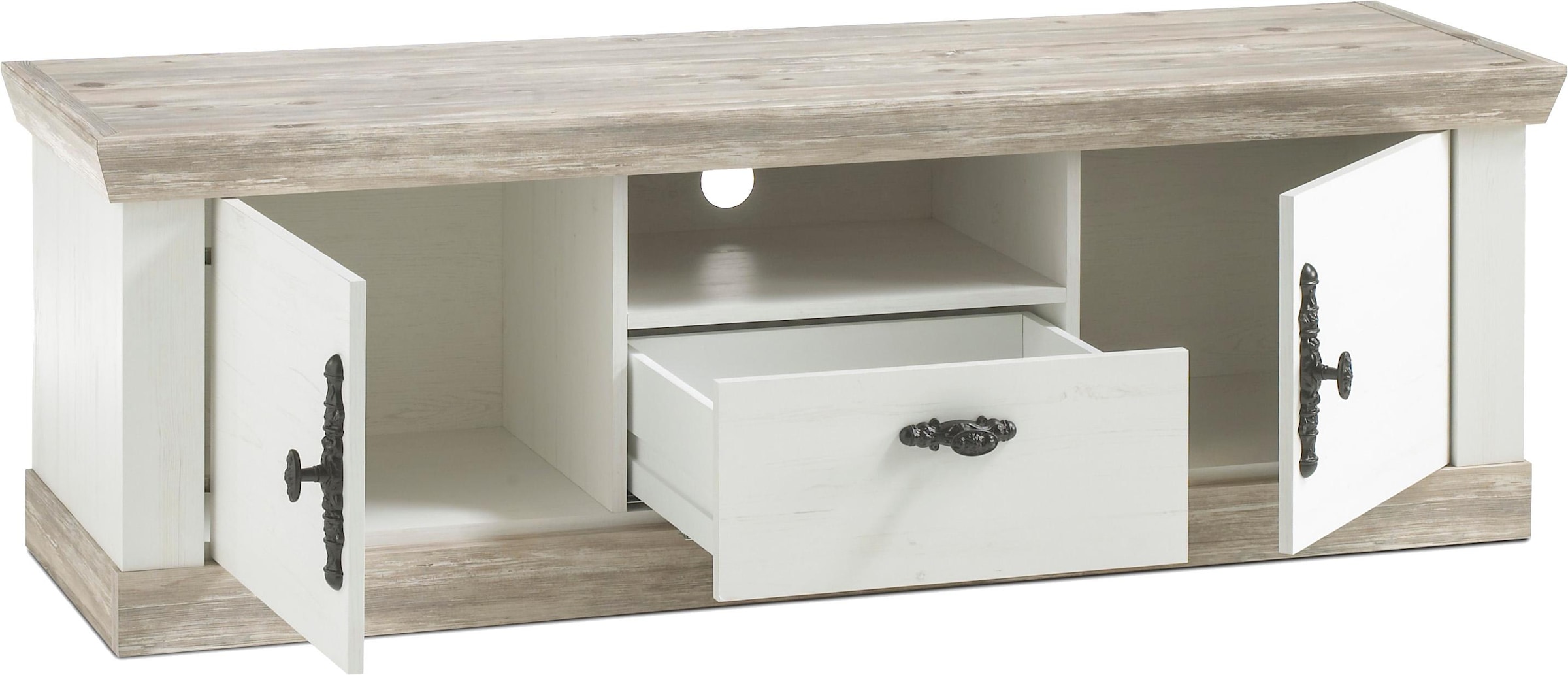 Home affaire Lowboard »FlorenzTV-Board, TV-Schrank«, im romantischen Landhaus-Look, Fernsehtisch Breite 156 cm