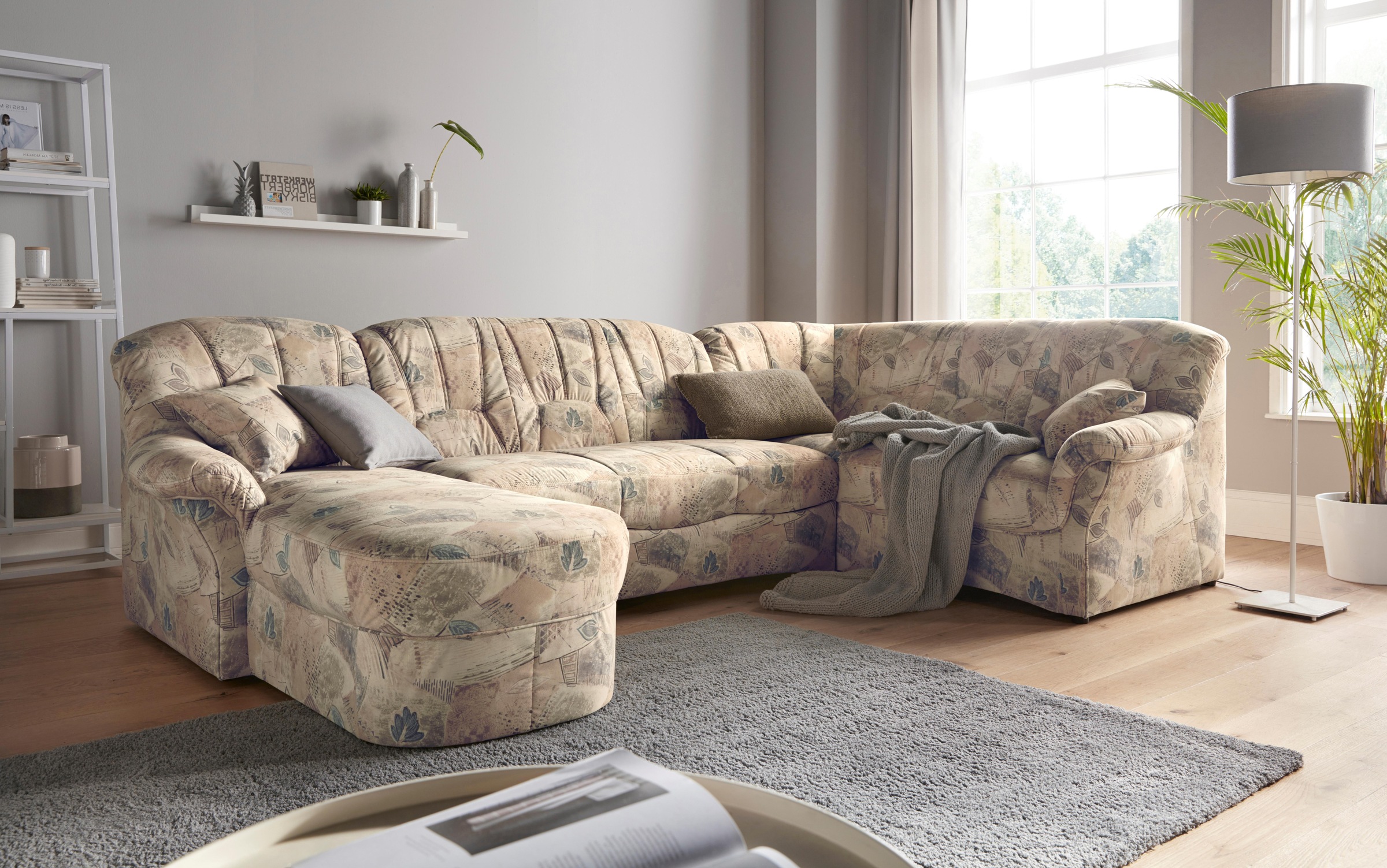 DOMO collection Wohnlandschaft »Bahia Sitzbelastung 140 kg, U-Form«, wahlweise mit Bettfunktion