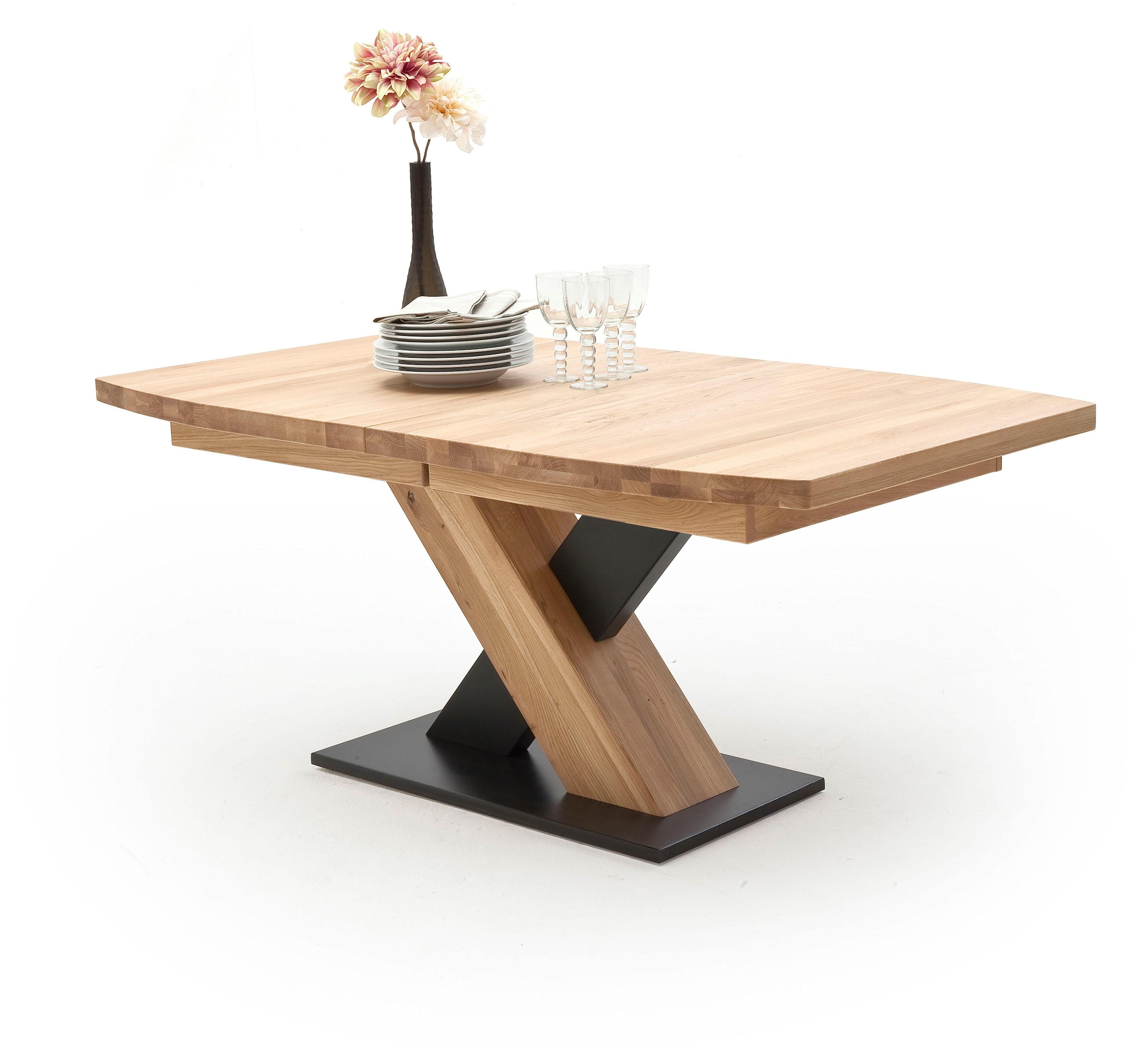Bild von MCA furniture Esstisch »Mendoza«, Esstisch Bootsform mit X-Säule, ausziehbar