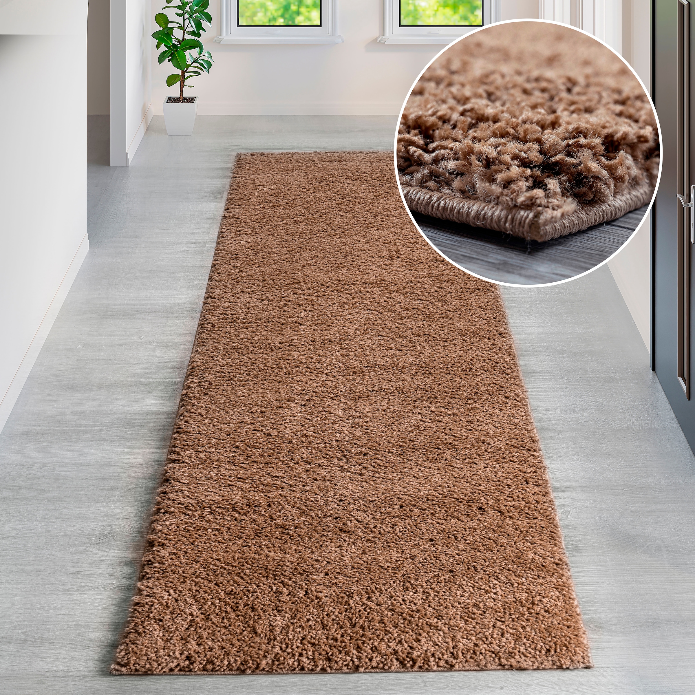 my home Läufer »Shaggy 30«, rechteckig, 30 mm Höhe, Teppich-Läufer, Brücke, günstig online kaufen