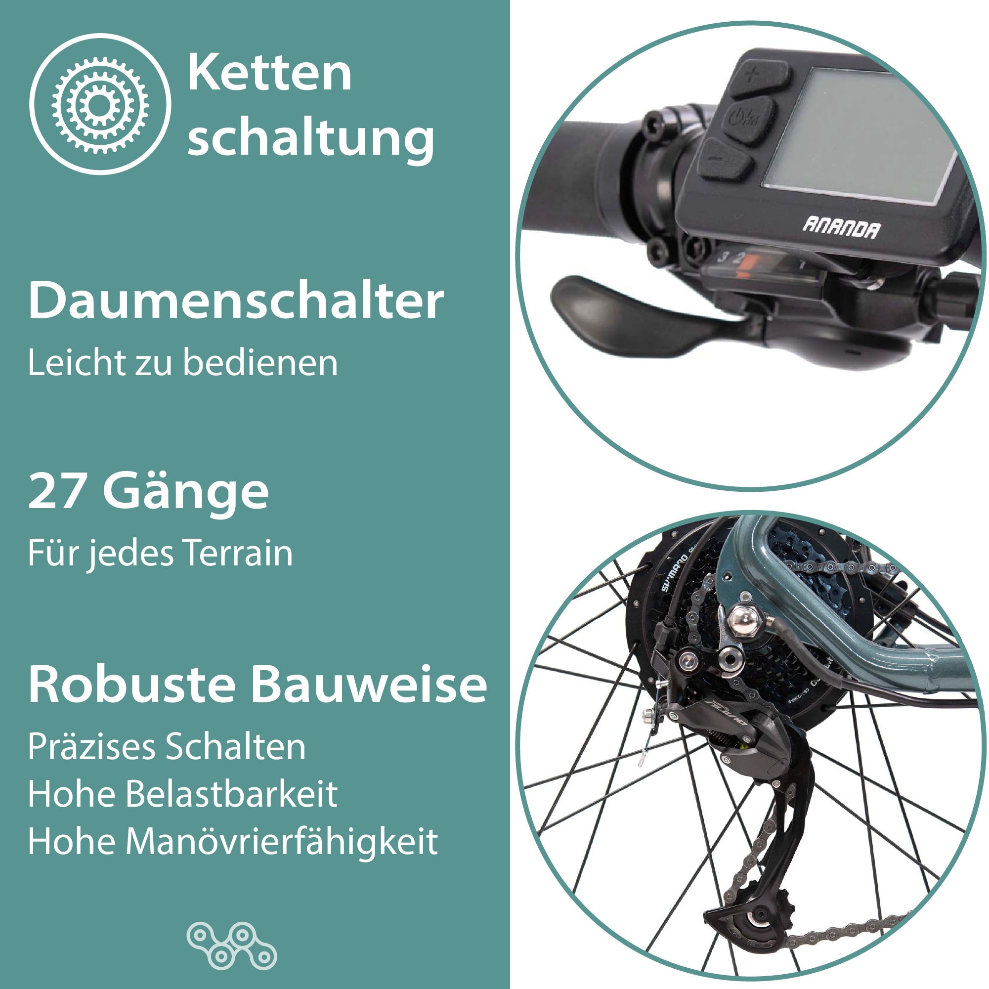 Tretwerk E-Bike »Bolt«, Shimano, Heckmotor 250 W, Pedelec, Elektrofahrrad für Damen u. Herren, MTB