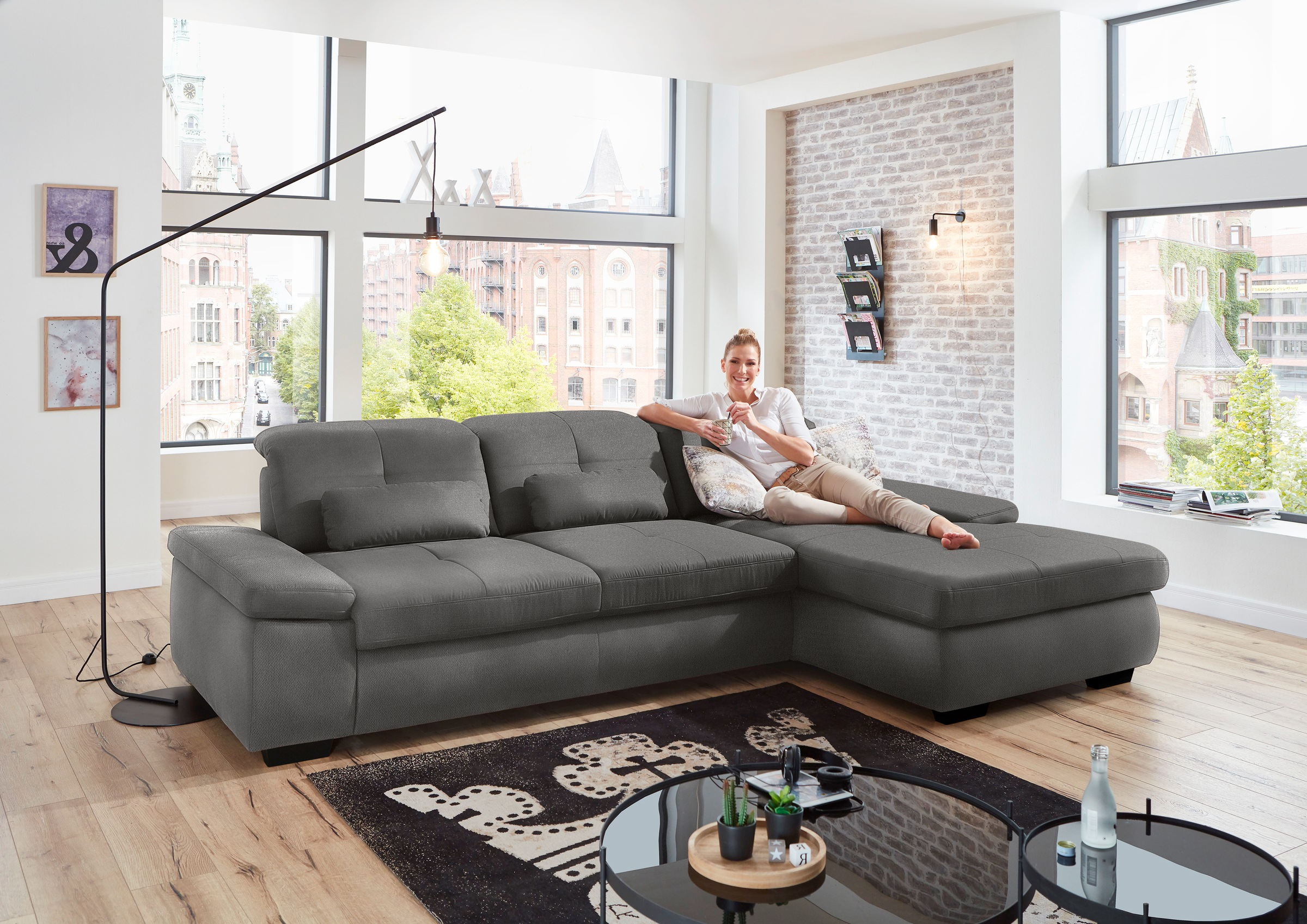 Die PlanBar Ecksofa »MP-IN16012 L-Form, mit Kaltschum-Polsterung«, inkl. Si günstig online kaufen