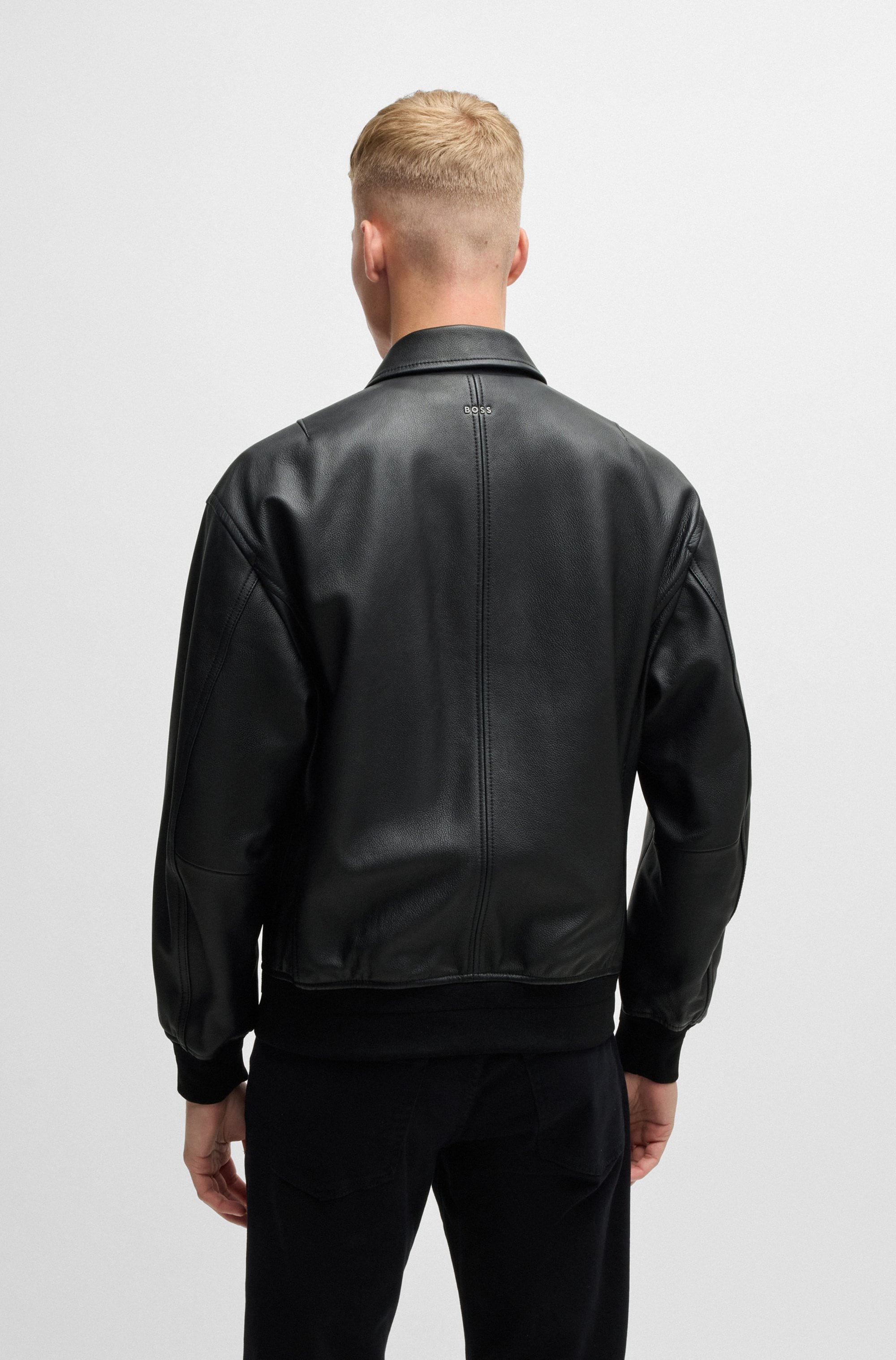 BOSS ORANGE Lederjacke »Joloco«, in Blousonform