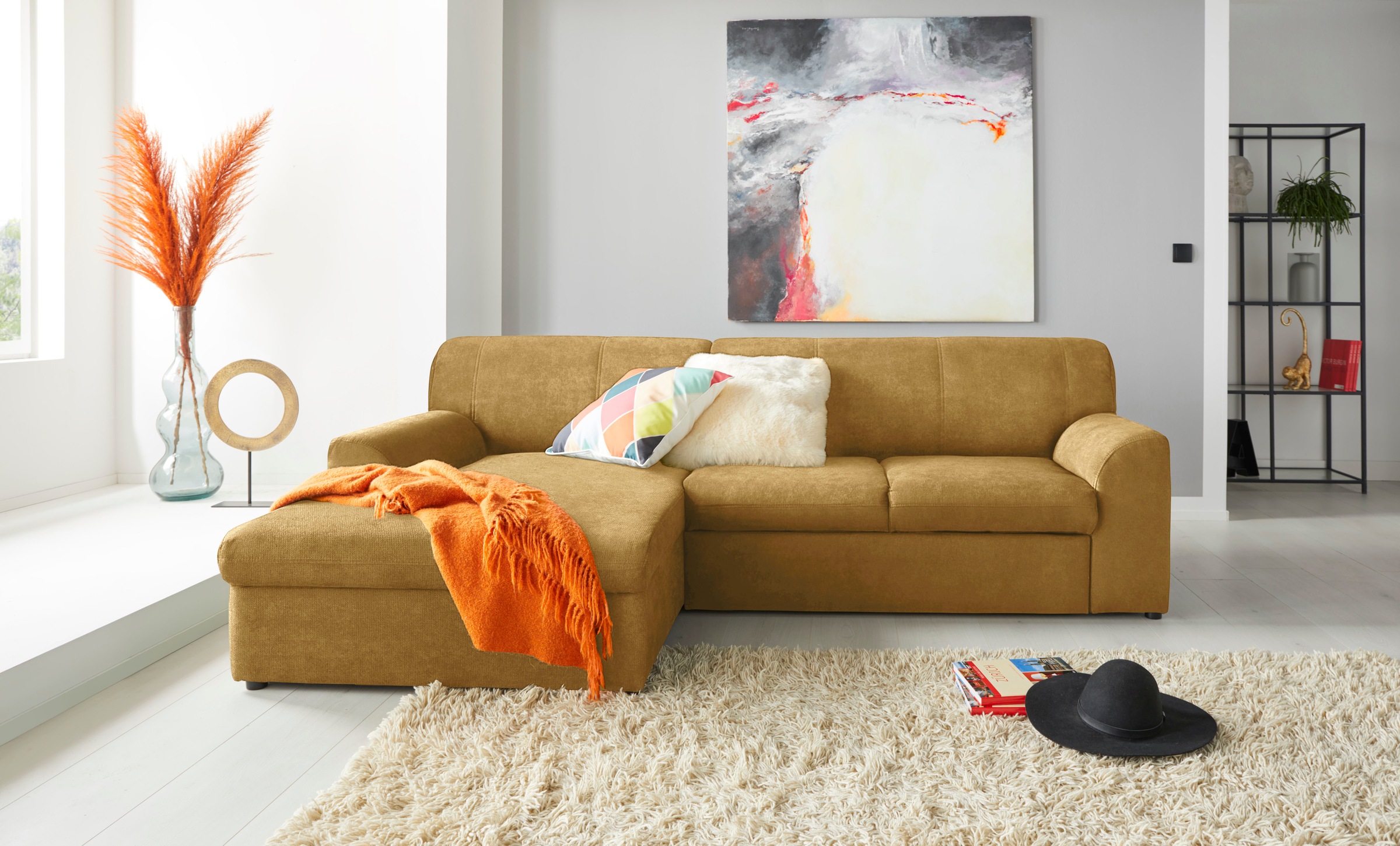 DOMO collection Ecksofa »Topper, elegant und zeitlos, kompaktes Stellmaß 24 günstig online kaufen