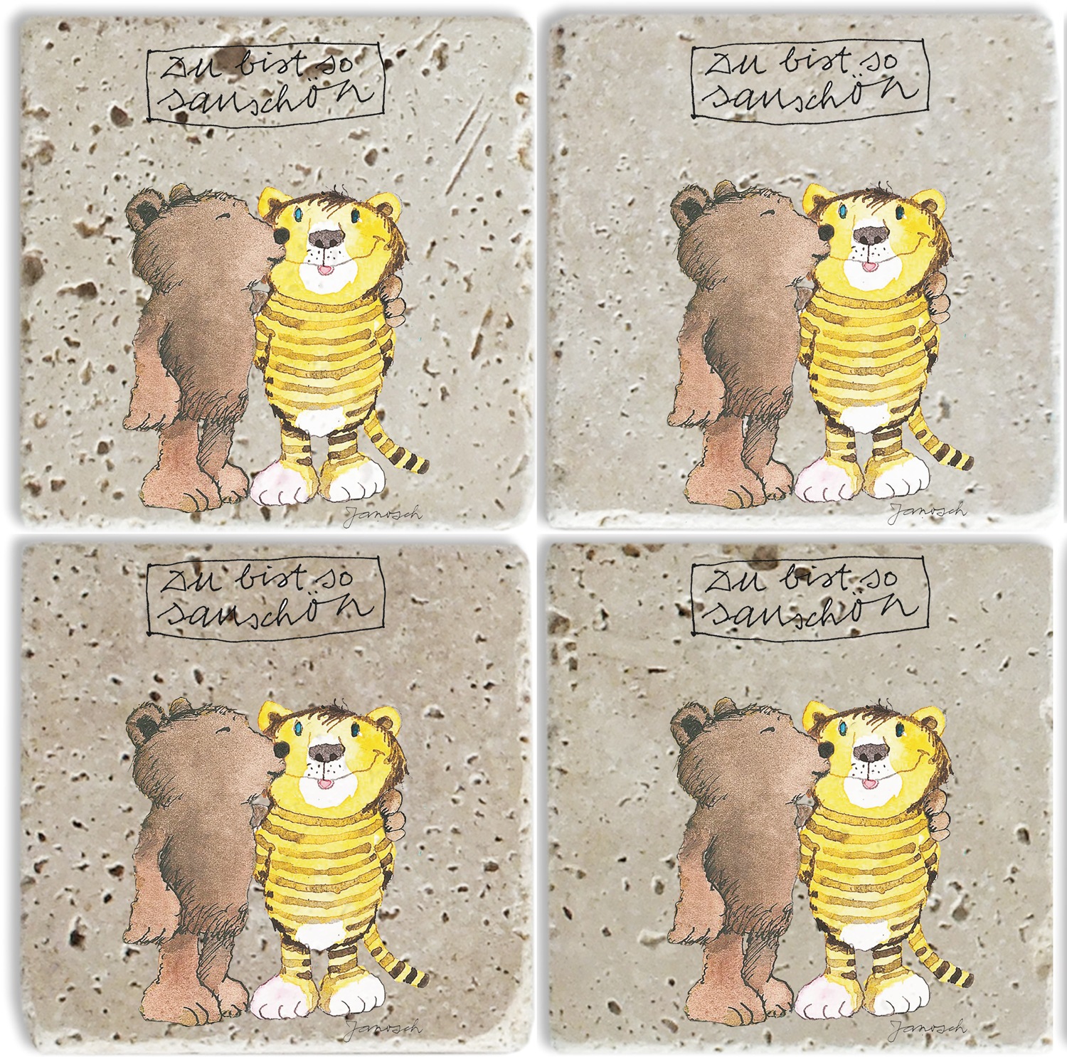 LuckyLinde Getränkeuntersetzer »Der kleine Bär und der Tiger«, (Set, 4 tlg. günstig online kaufen