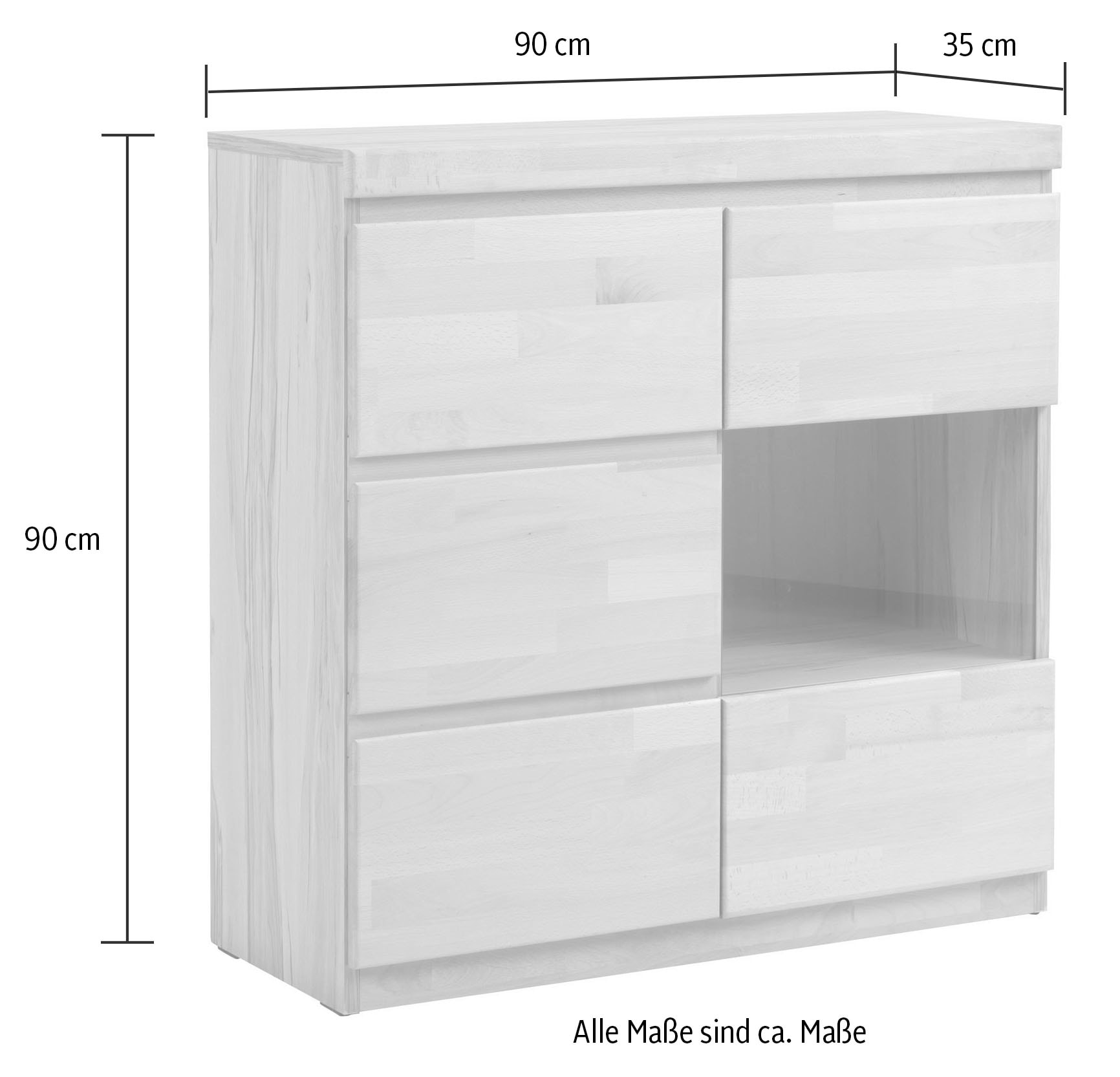 Home affaire Sideboard »OSLO«, Breite ca. 90 cm, Teilmassiv