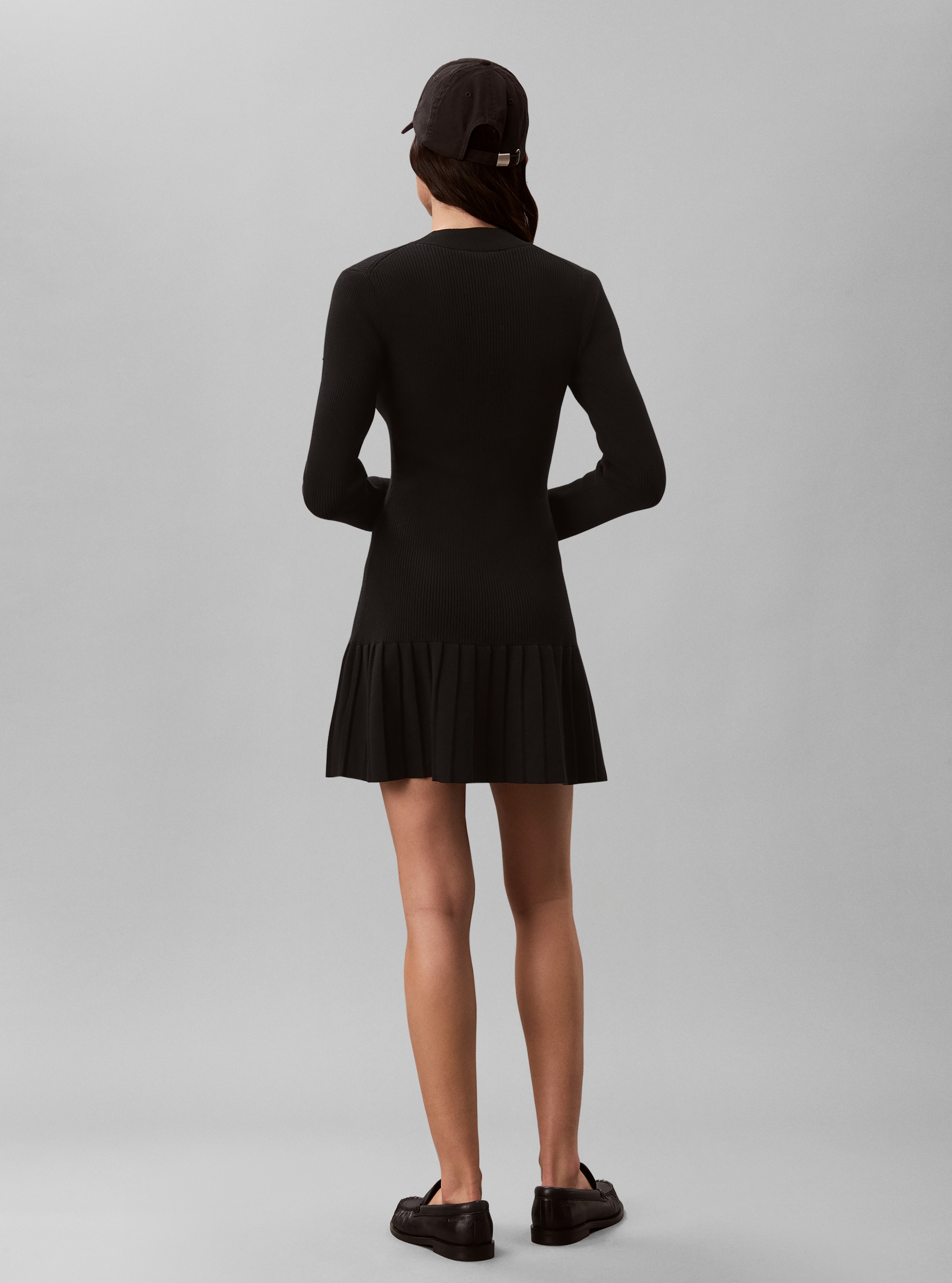 Calvin Klein Minikleid »MOCKNECK MINIDRESS« Ohne Tasche Regular fit mit Falten