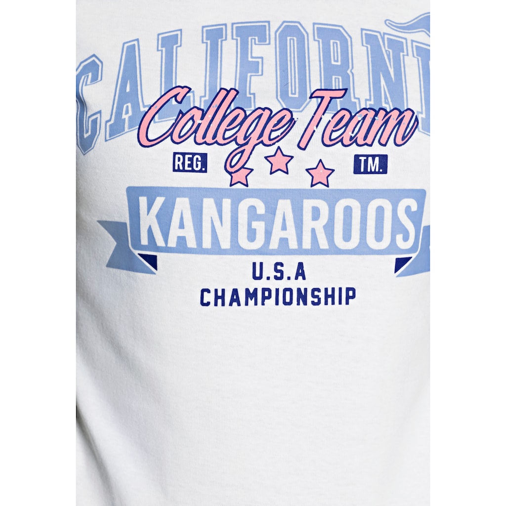 KangaROOS T-Shirt, mit coolem Frontprint im College-Look