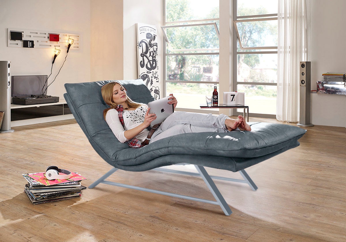 W.SCHILLIG Relaxliege »daily dreams«, in Waffelkissen-Optik, wahlweise mit Motor, Kufengestell, in 2 Breiten