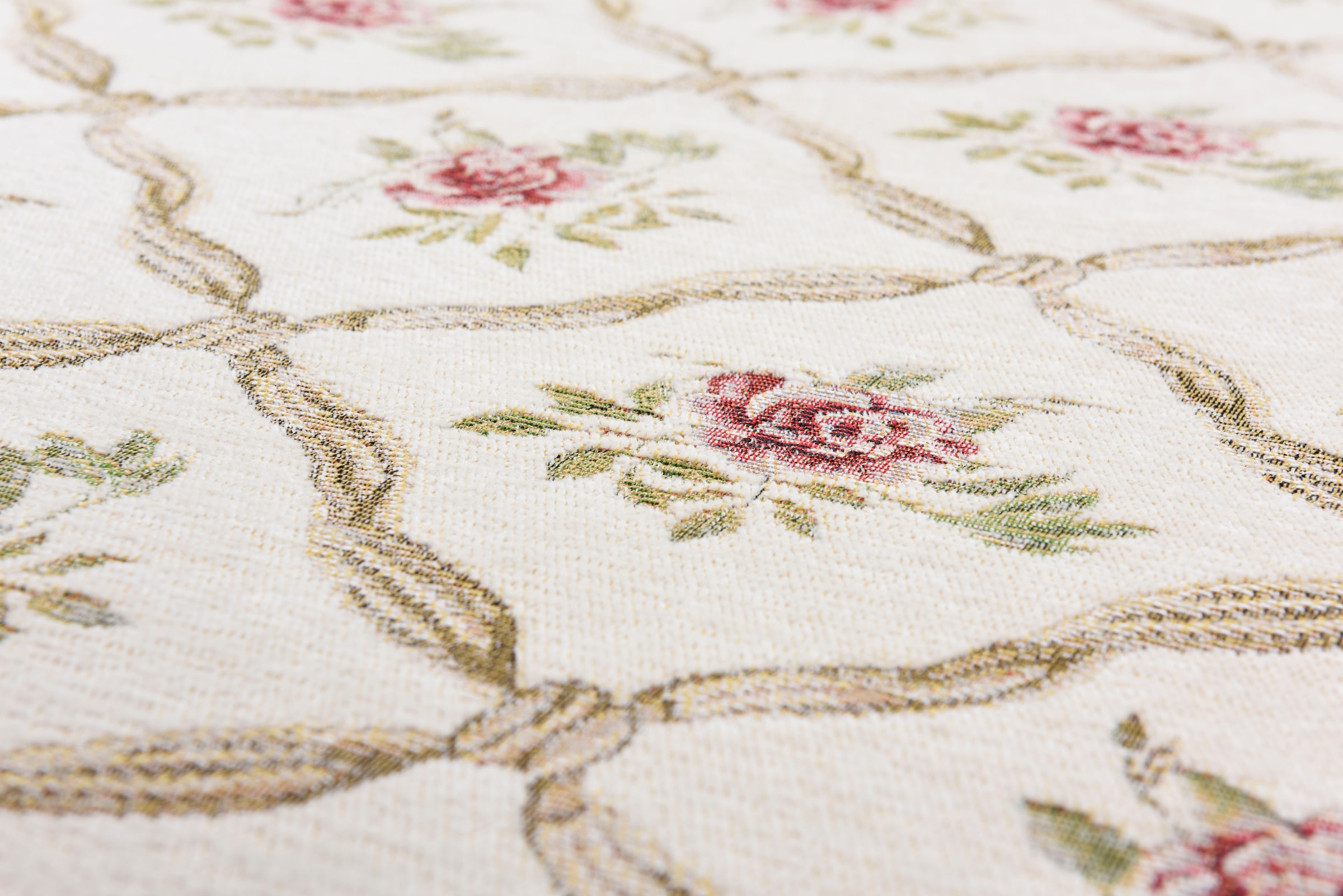 THEKO Teppich »Flomi Rose Garden«, rechteckig, 4 mm Höhe, Flachgewebe, romatisch verspielt, mit Bordüre
