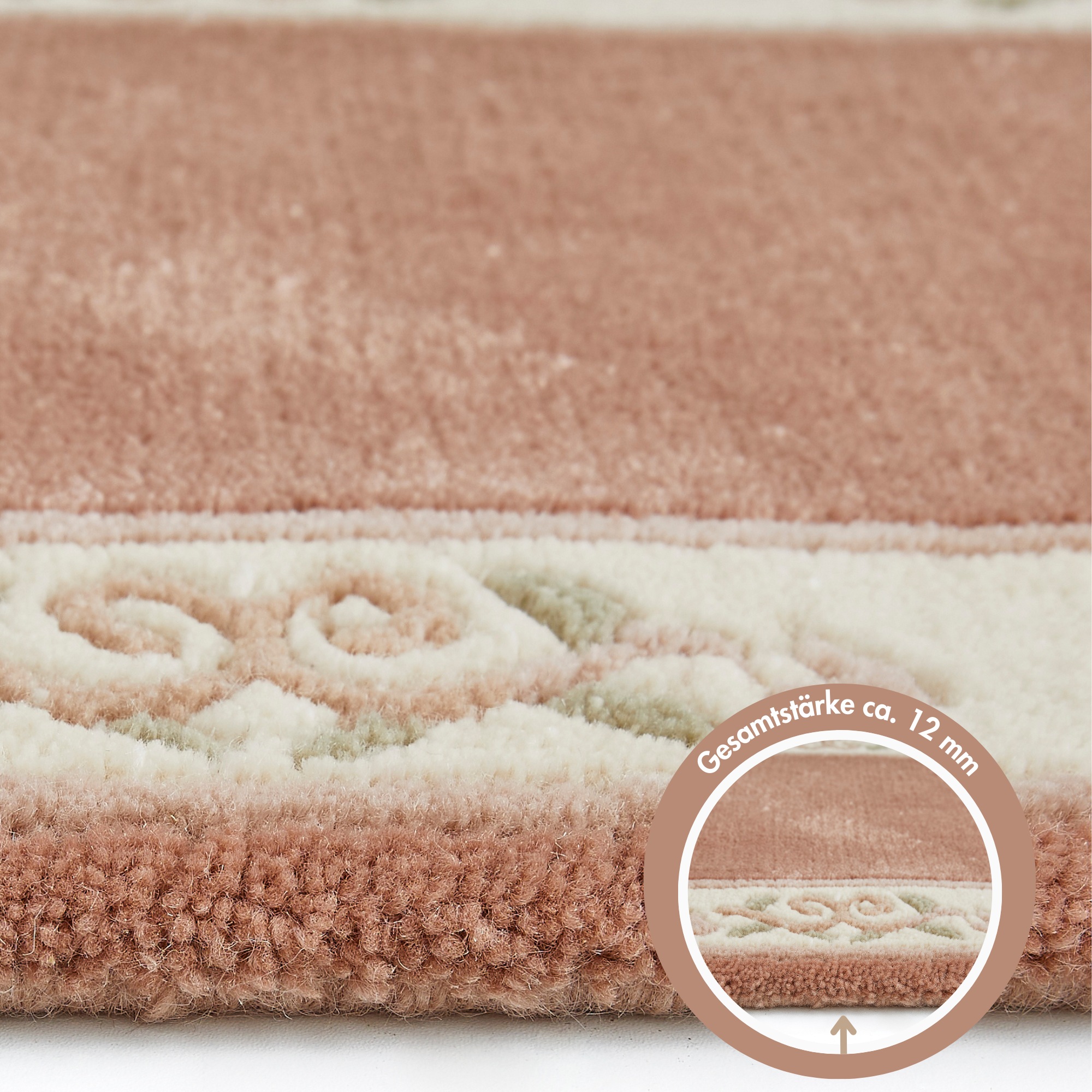 LUXOR living Wollteppich »Giza« rechteckig 12 mm Höhe reine Wolle, handgeknüpft, mit Bordüre und Fransen