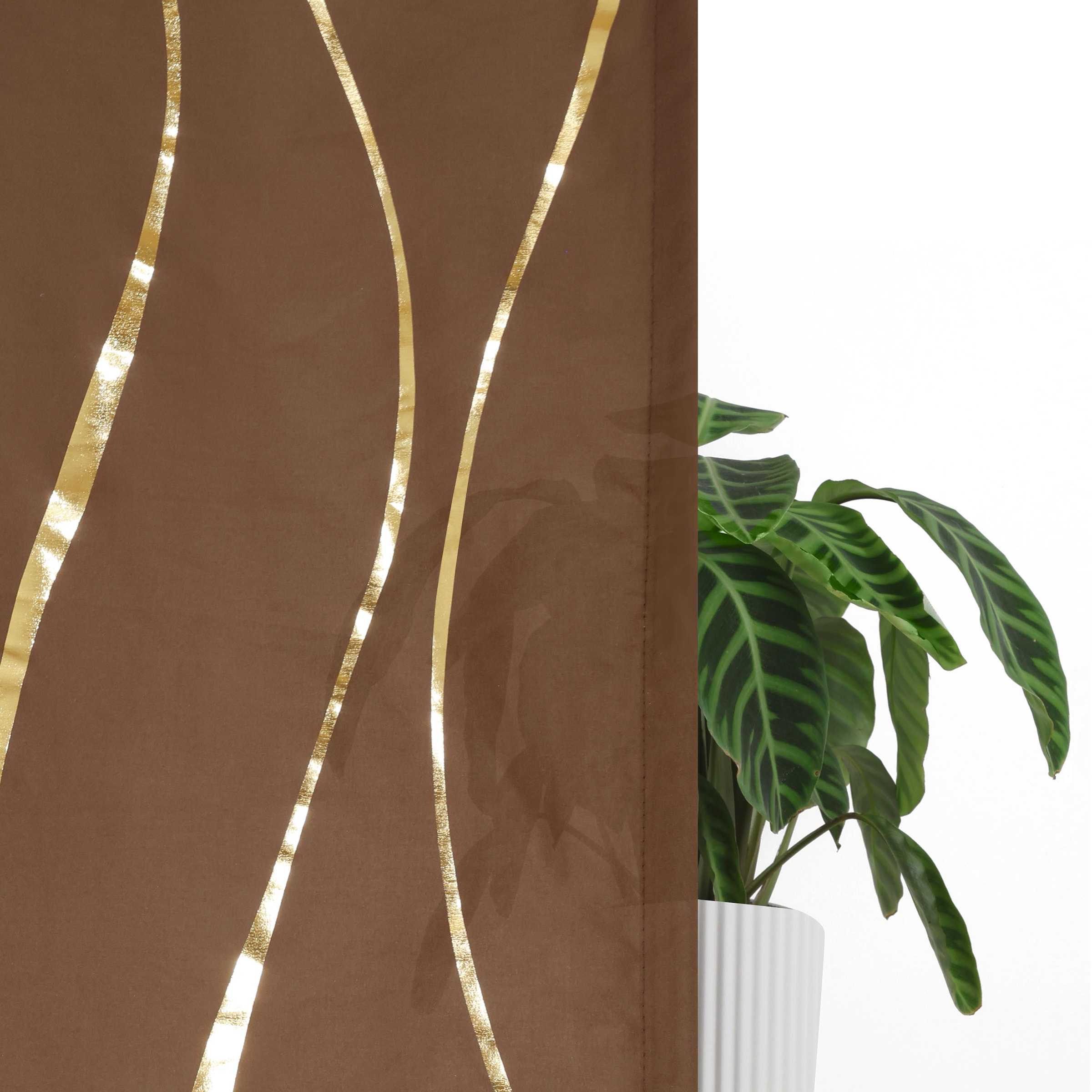 OTTO home Gardine »Quinnton« Ösen 2 Stk. tlg. Metallic-Akzente, Gardine, mittelleichter Stoff, halbtransparent,