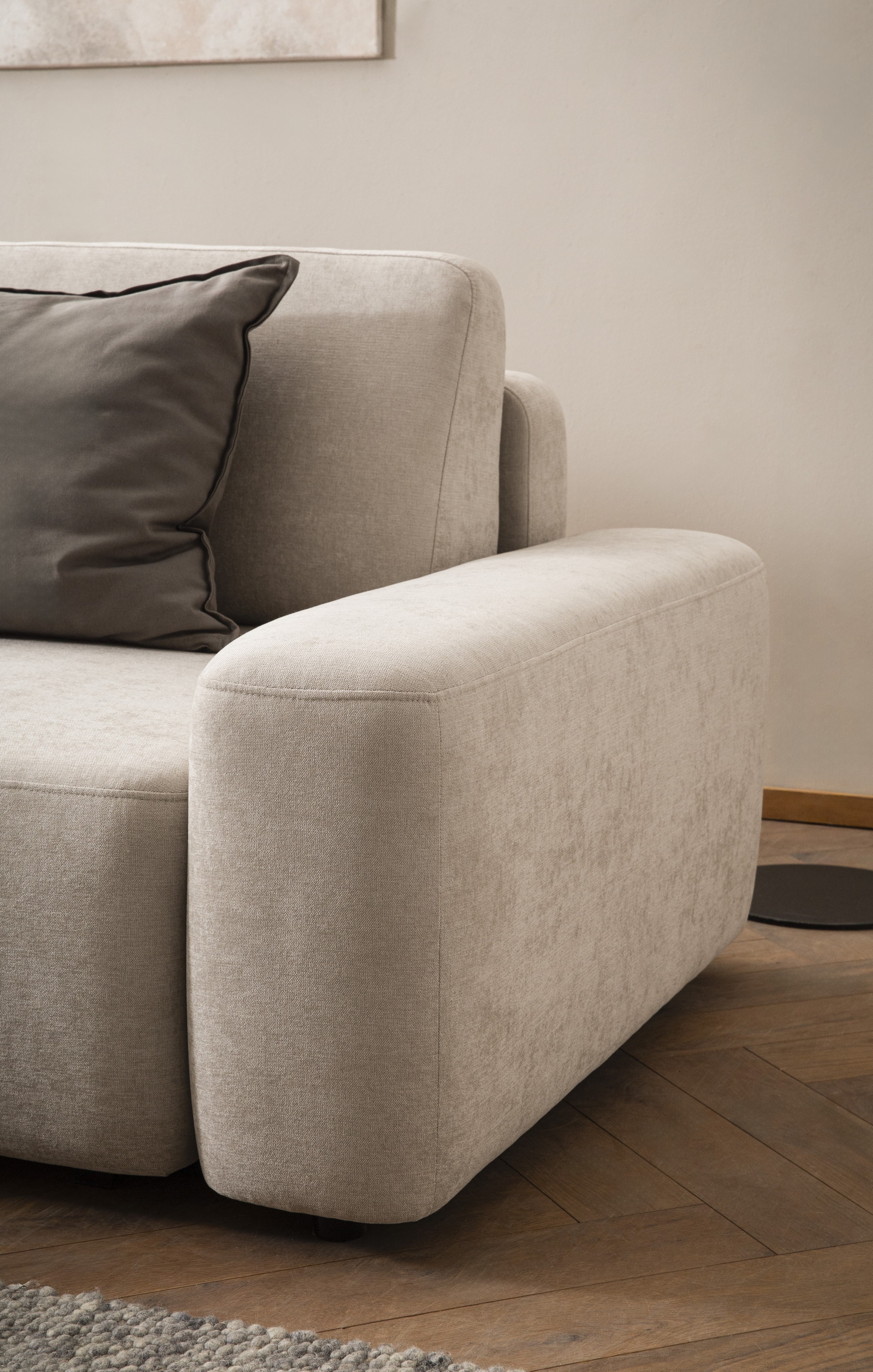 INOSIGN Ecksofa »TORGE (264cm), Schlafsofa in Cord, Samtvelours o Struktur fein, L-Form«, Schlaffunktion, Bettkasten, Liegefläche: 125/210 cm