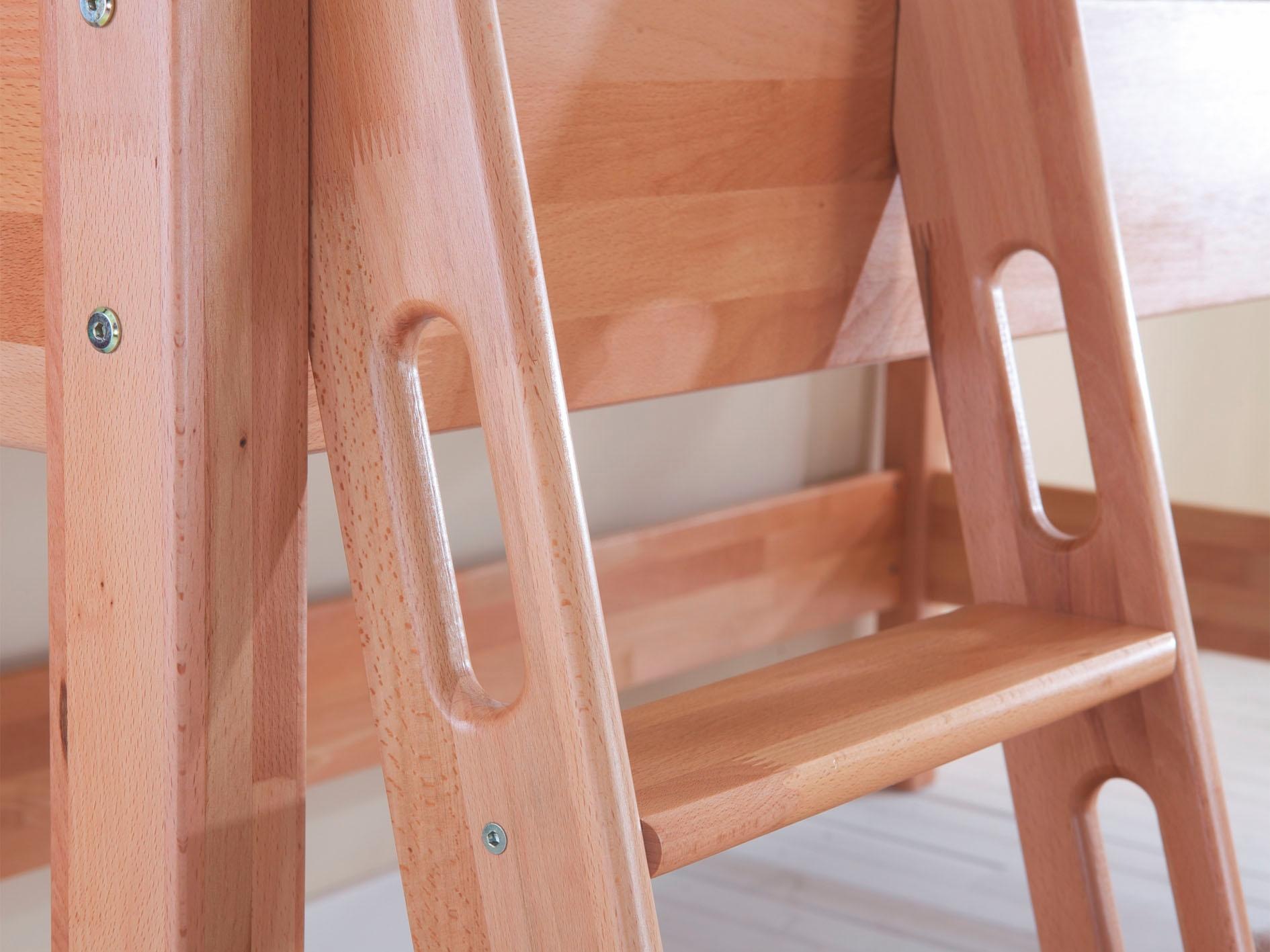 Relita Hochbett »Kim«, inkl. Rolllattenrost, Leiter, Rutsche, Absturzschutz und Textil-Set