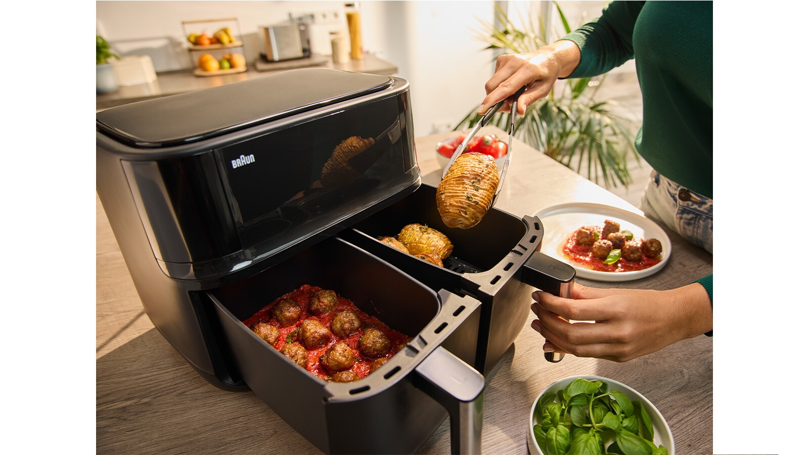 Braun Heißluftfritteuse »TwinCook TD 3030I BK«, 2850 W