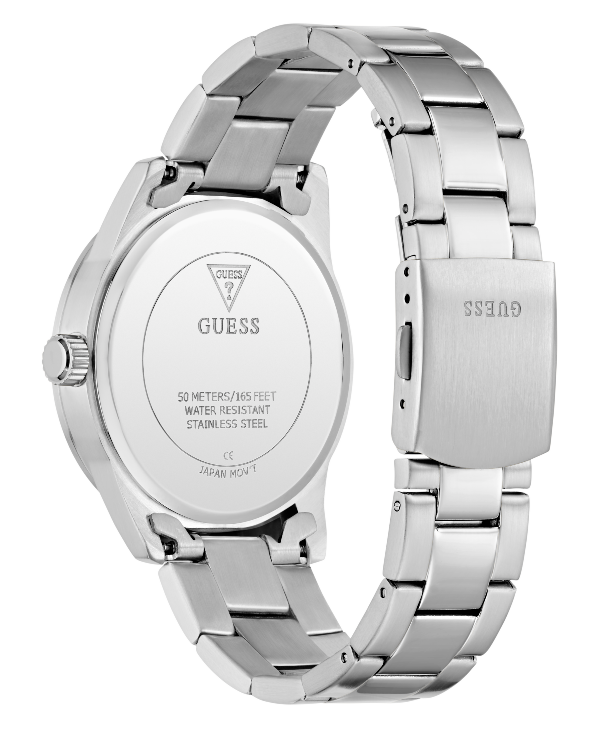 Guess Quarzuhr »EASTON«, Armbanduhr, Herrenuhr, Edelstahlarmband