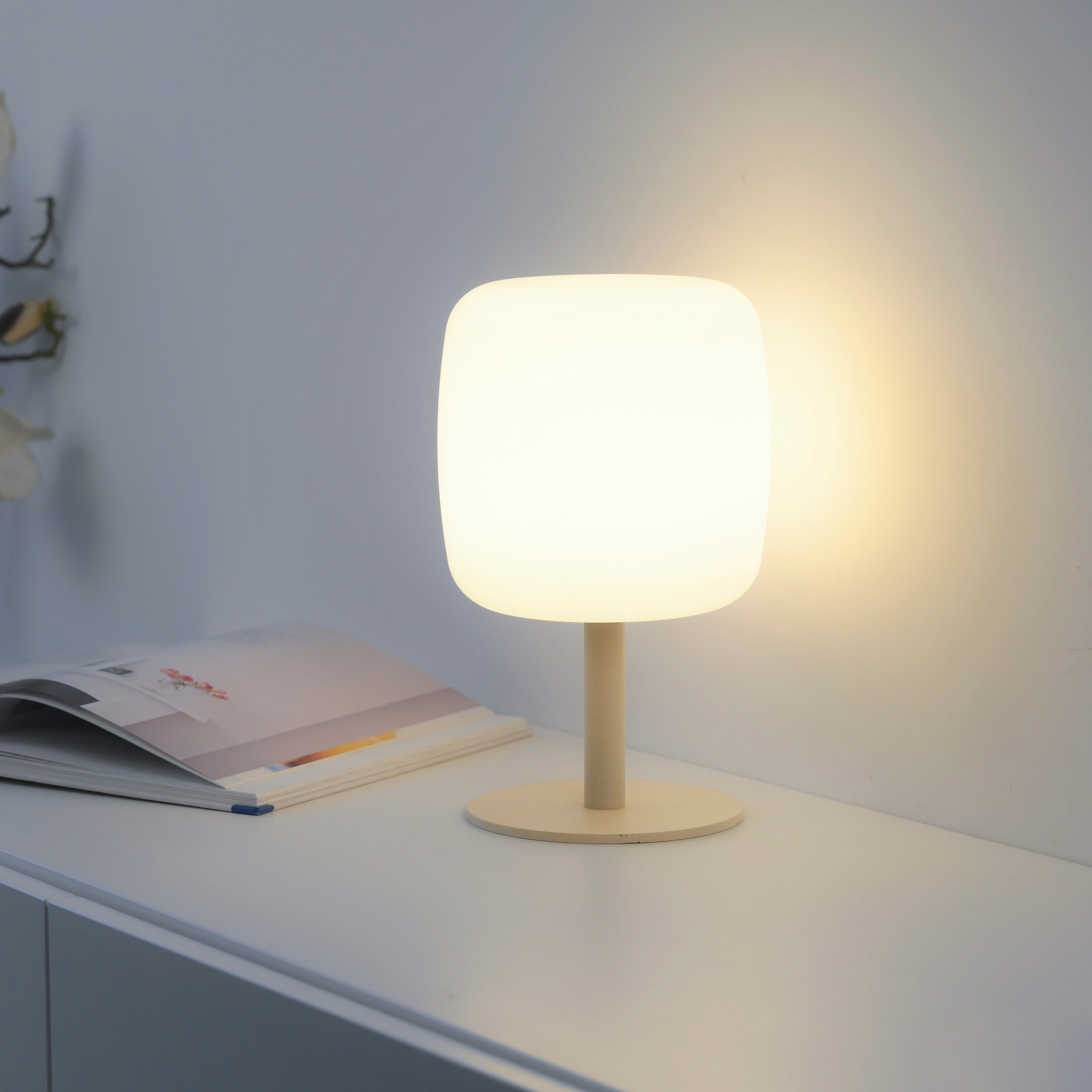 SCHÖNER WOHNEN-Kollektion LED Außen-Tischleuchte »LUMARA« LED-Board 1 Stk. Warmweiß Kabellose Akku-Lampe, dimmbar, IP54, Macchiato – für innen & außen