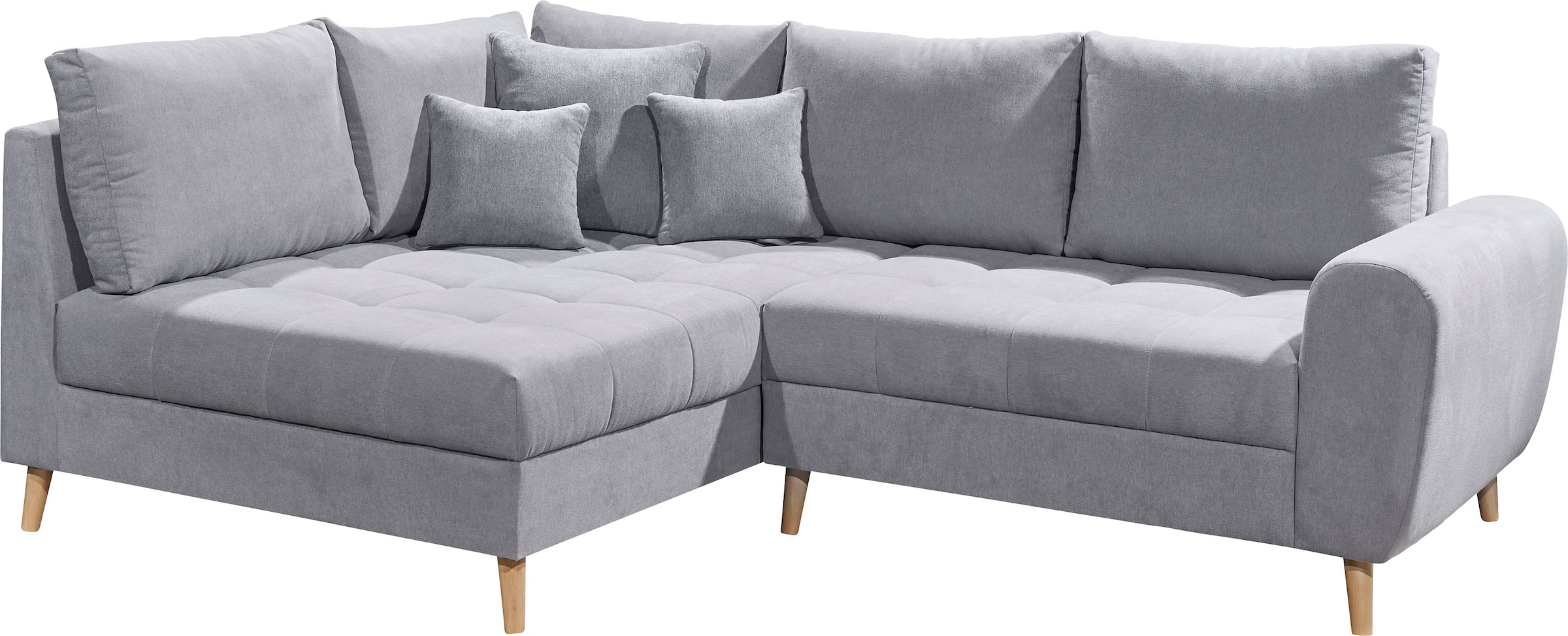 ED EXCITING DESIGN Ecksofa »Alice L-Form«, (Set), mit Hocker & 3 Zierkissen