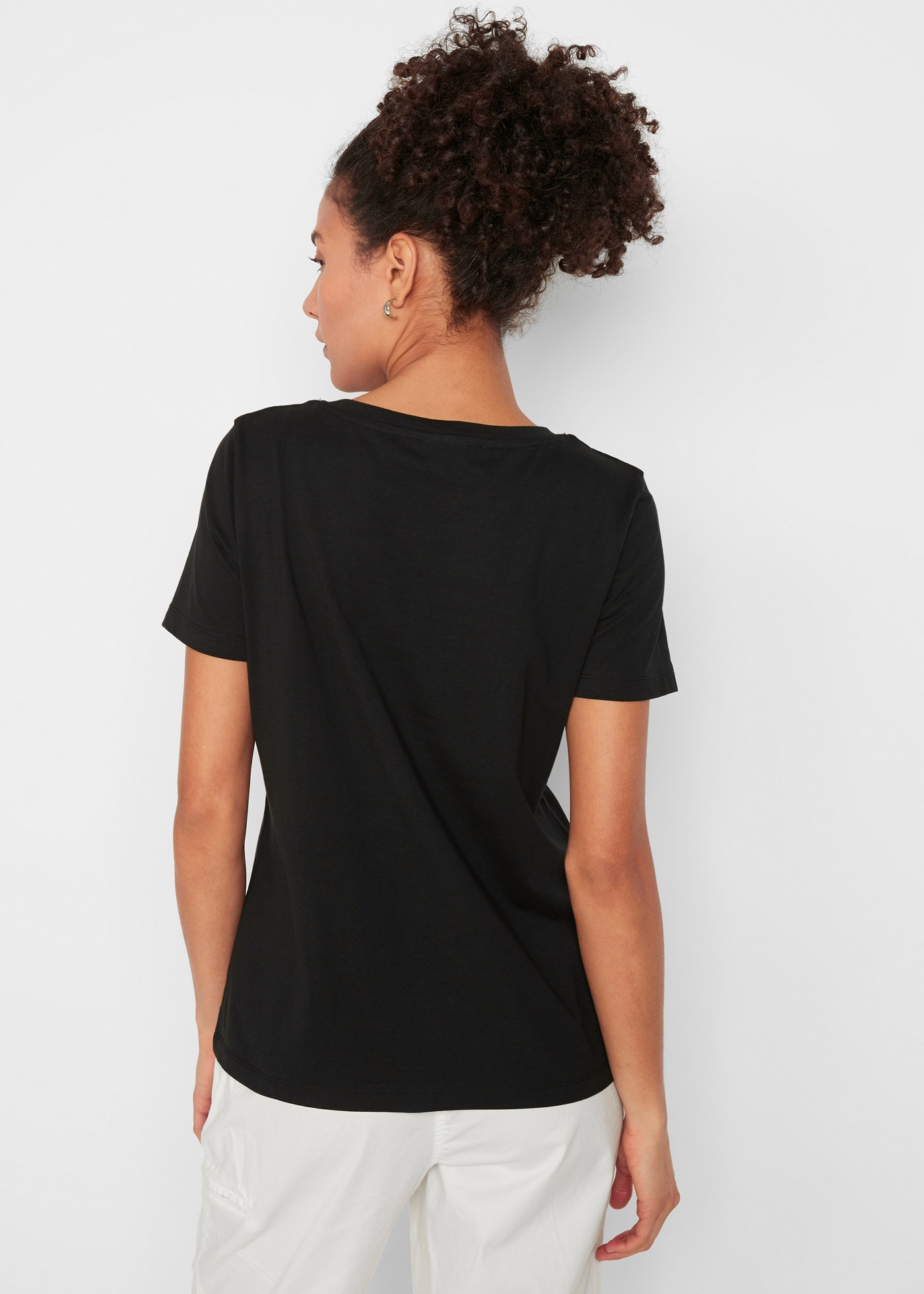 bonprix T-Shirt Packung, 2 Stk. lockere Passform, Kurzarm, Rundhalsausschnitt, aus Baumwolle