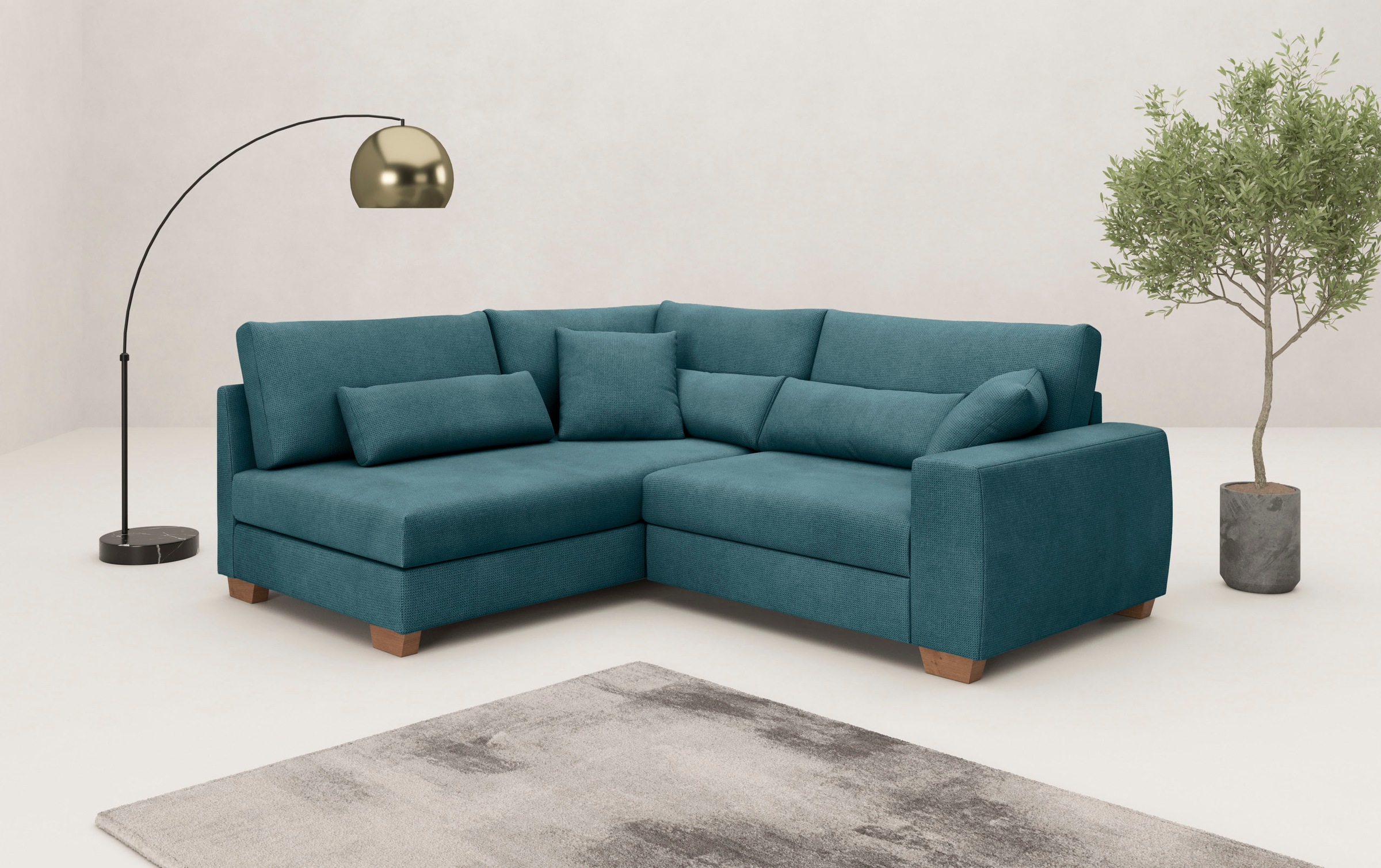 Mr. Couch Ecksofa »Hilla L-Form, bis 140 kg belastbar« mit Taschenfederkern günstig online kaufen