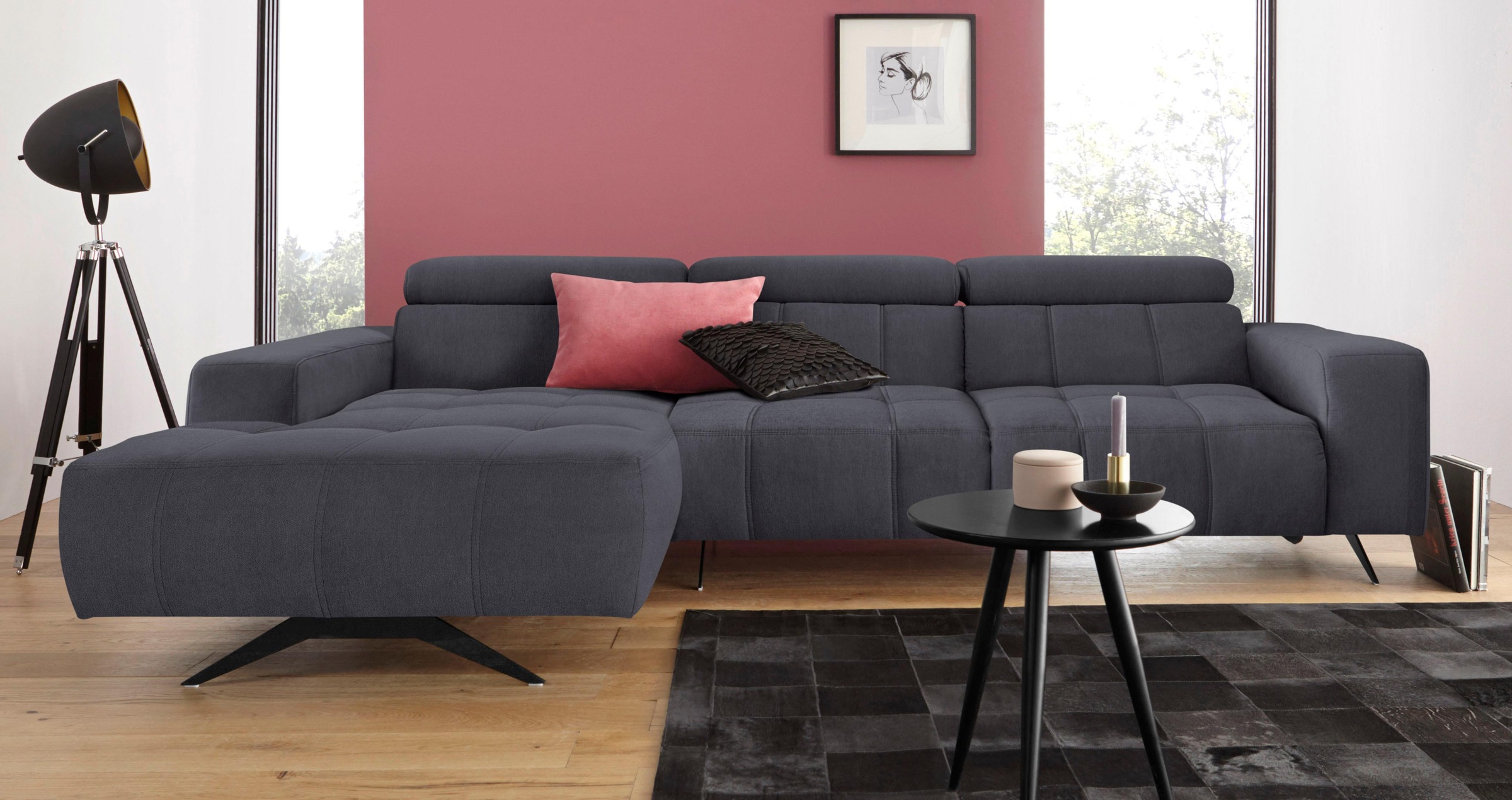 DOMO collection Ecksofa »Trento L-Form, mit Kufenfuß oder Einzelfuß«, wahlw günstig online kaufen
