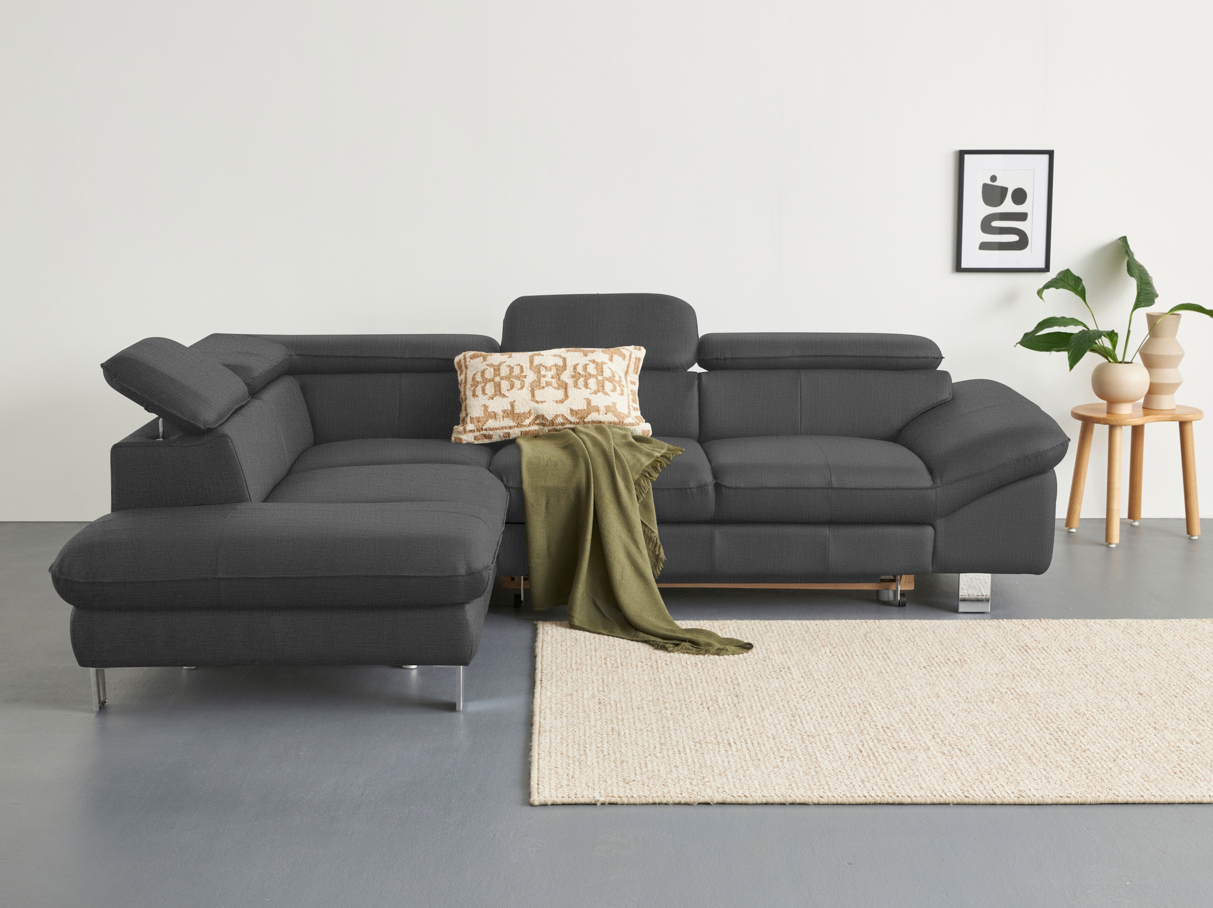 COTTA Ecksofa »Driver L-Form«, mit Kopfteilverstellung, wahlweise mit Bettfunktion & Bettkasten