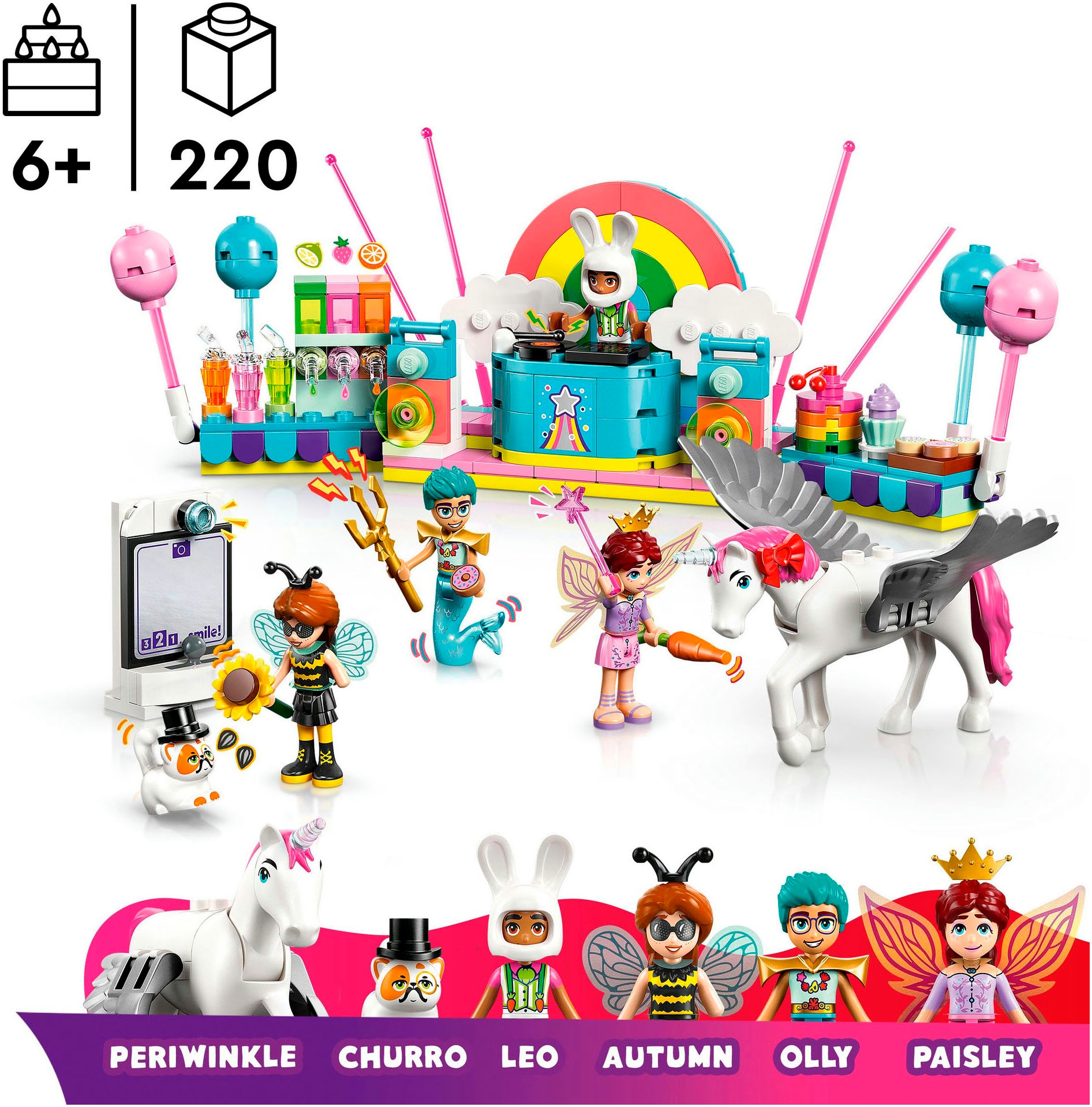 LEGO® Konstruktionsspielsteine »Kostümparty mit Einhorn und Fee (42661), LEGO Friends«, (261 St.), Made in Europe