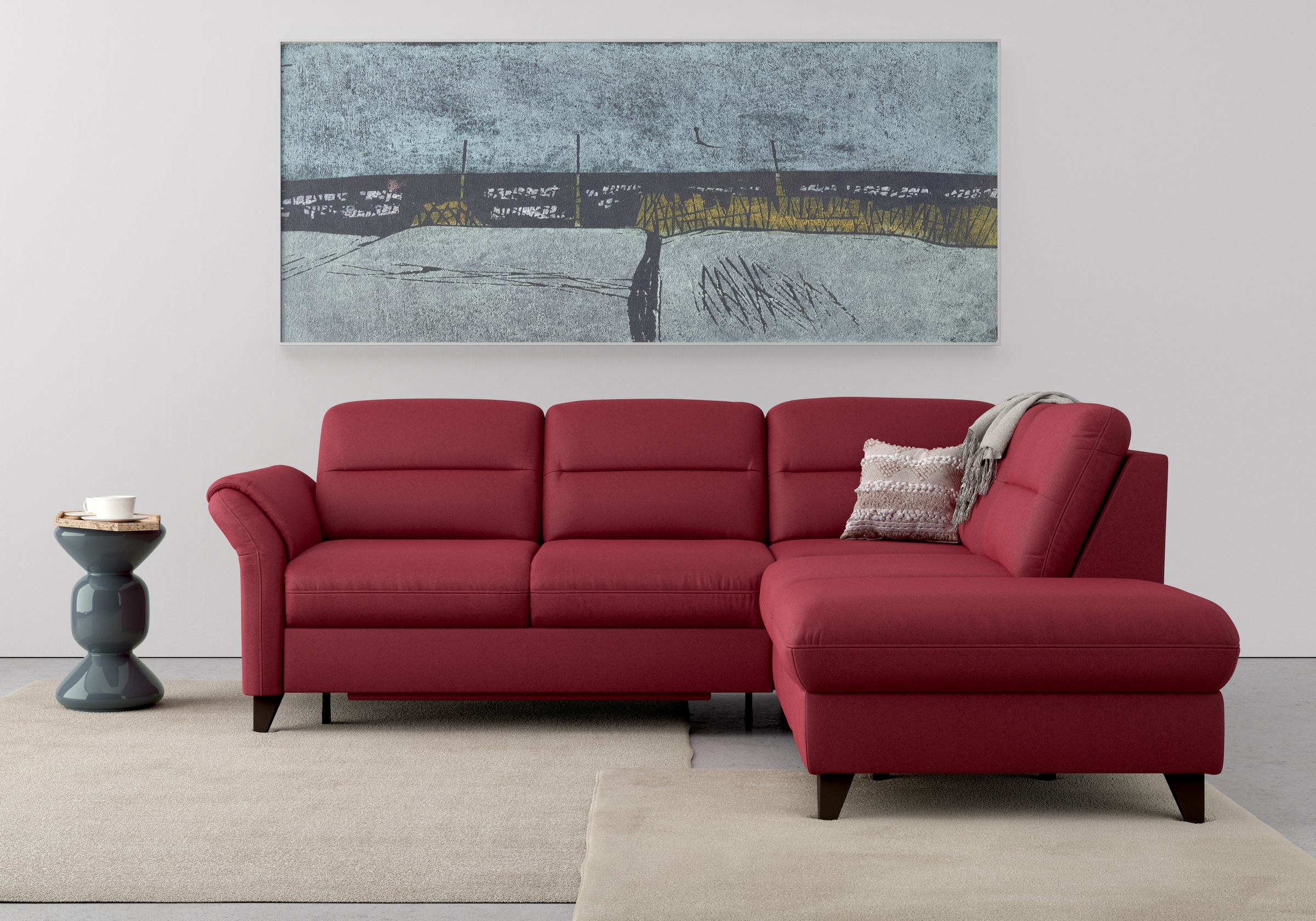 sit&more Ecksofa »Mellum L-Form«, Federkern, wahlweise mit Bettfunktion, Stauraum und Armteilfunktion