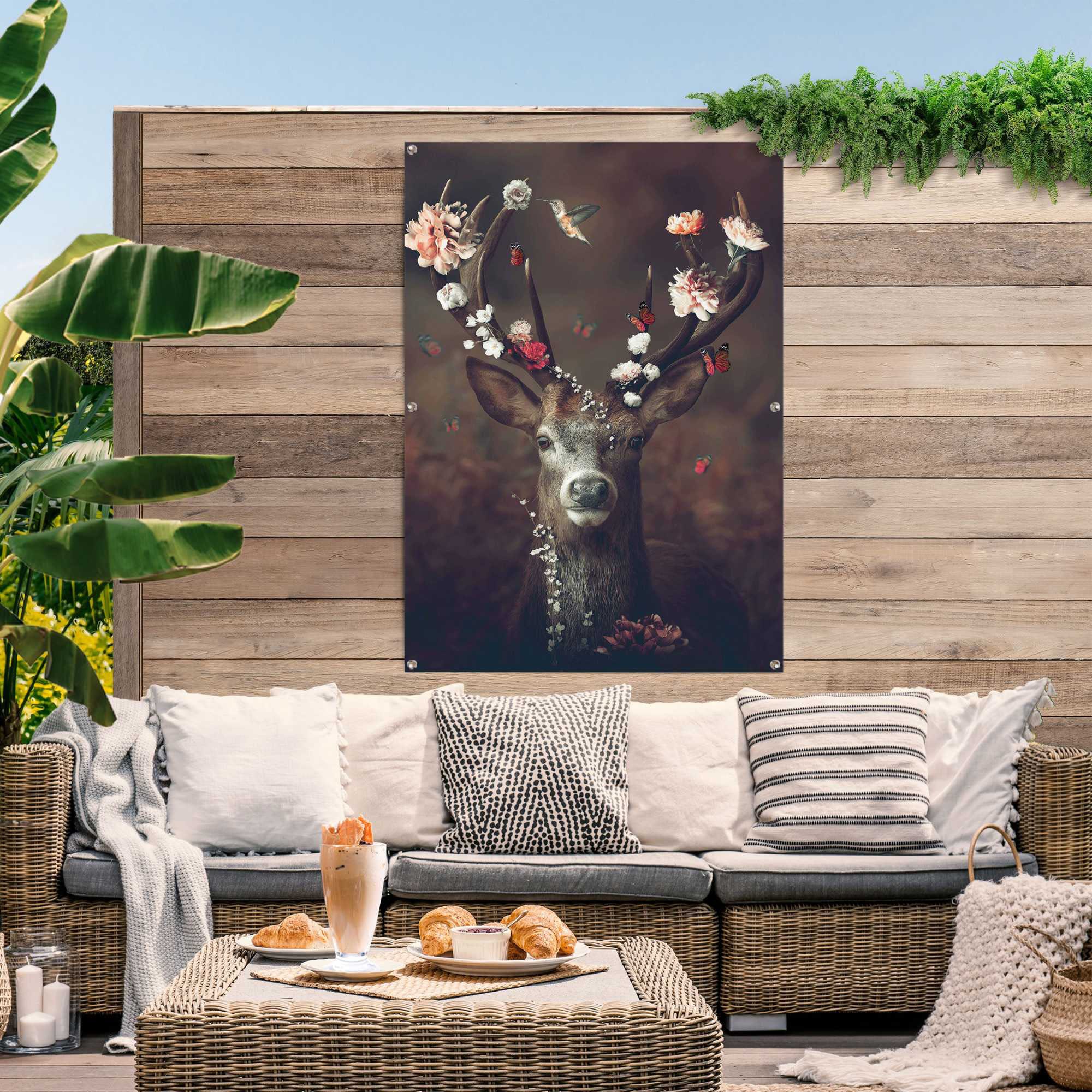 Reinders! Poster »Hirsch«, leichtes und wasserfestes Gartenposter für den Außeneinsatz