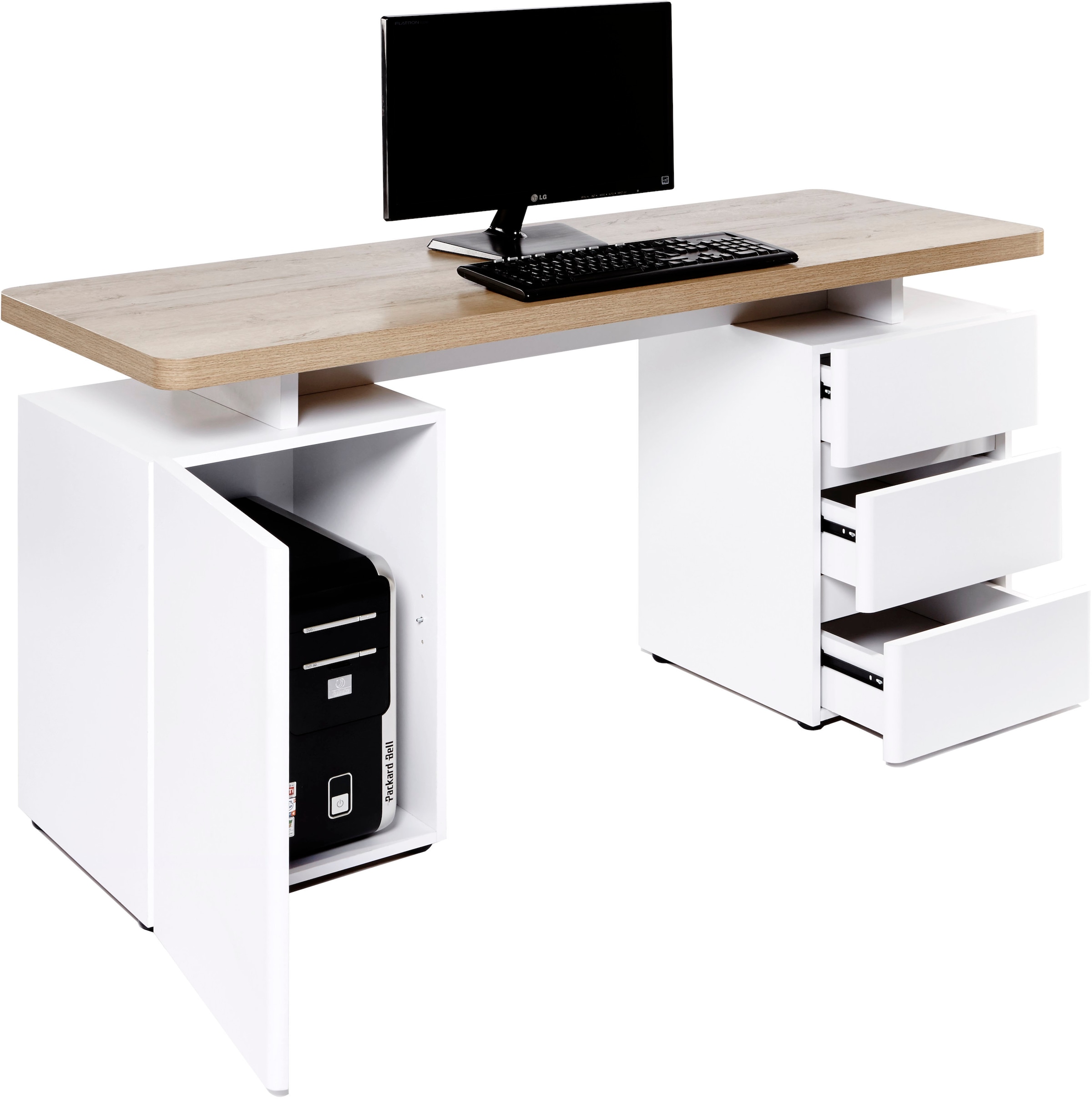 Jahnke Schreibtisch »CU-LIBRE C 250«, wechselseitig montierbar