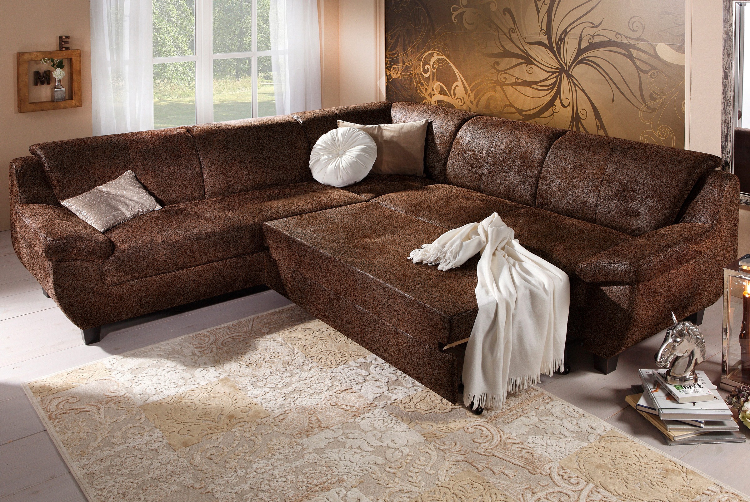 Home affaire Ecksofa »Yesterday L-Form«, gleichschenklig, wahlweise mit Bettfunktion