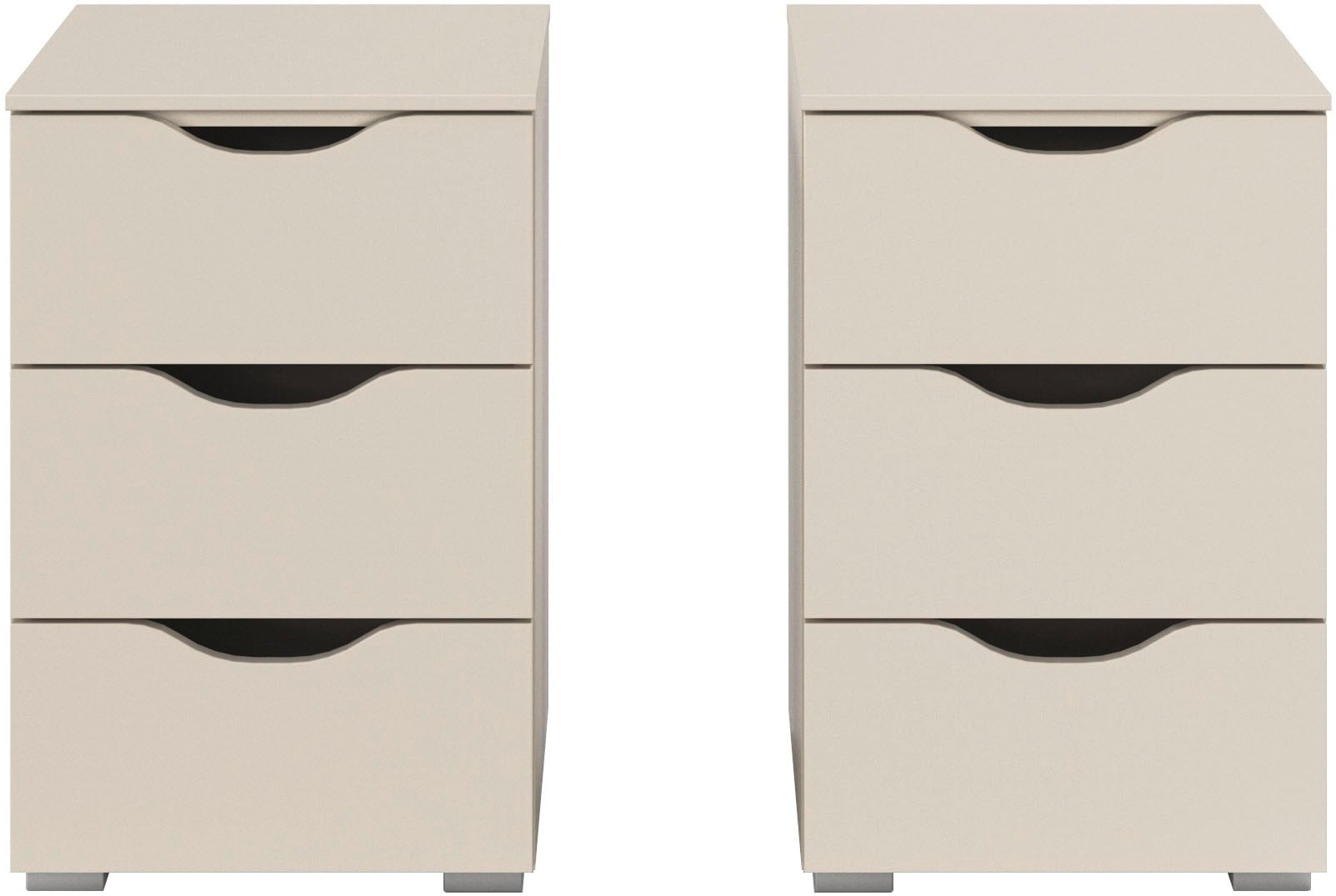 rauch Nachtkommode »Nachttisch Nachtschrank Nachtkonsole MARLENE Griffmulden Landhausstil«, (2 St., Breite jeweils 40 cm), mit je 3 geräumigen Schubladen und Soft-Close-Funktion MADE IN GERMANY